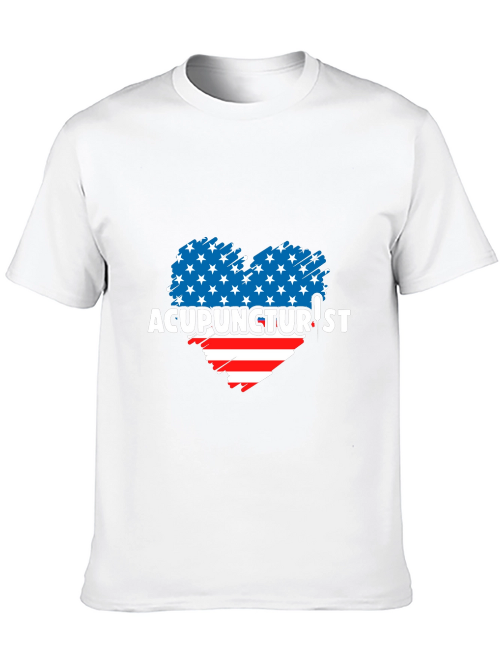 Acupuncturist Patriotic Heart Graphic T-Shirt