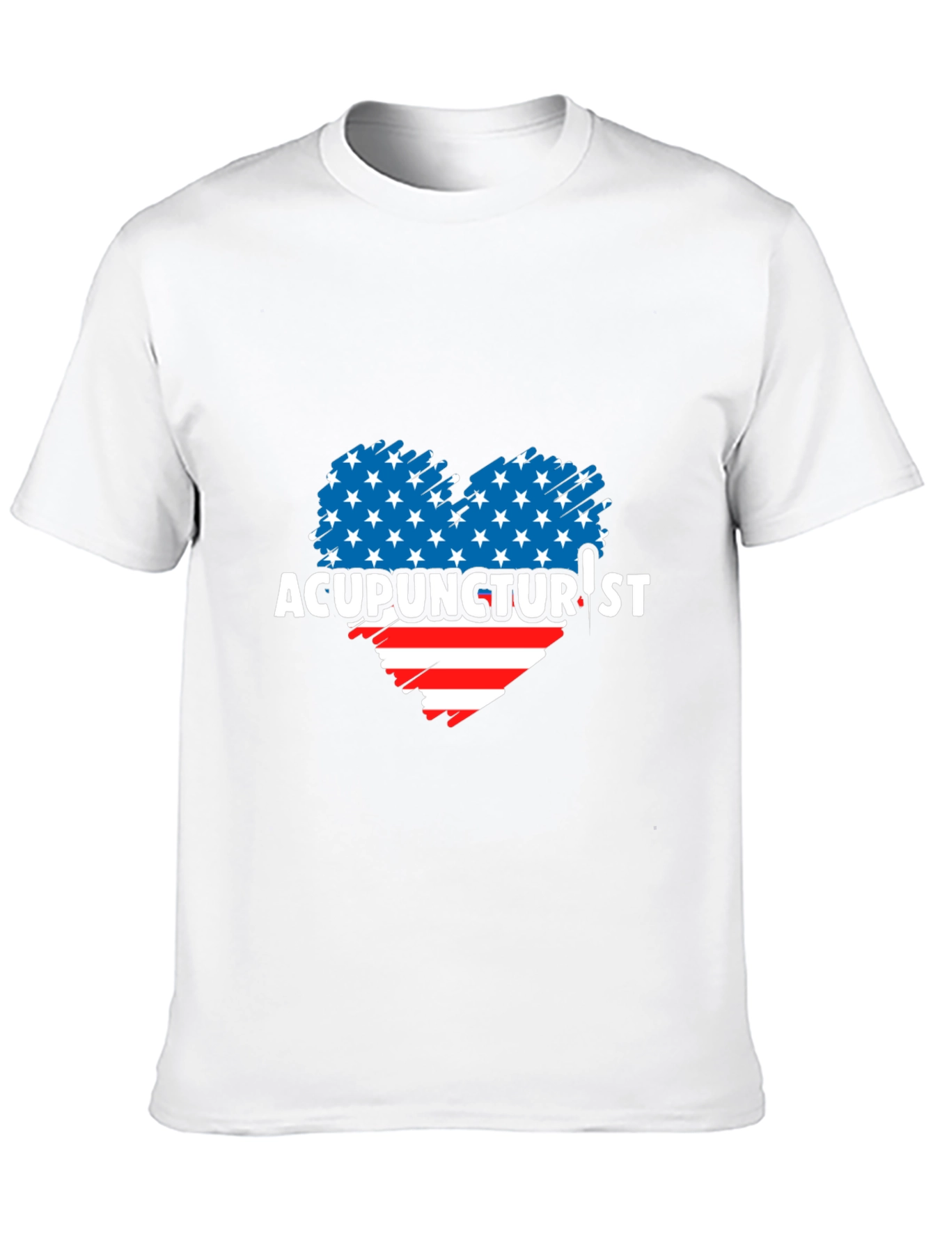Acupuncturist Patriotic Heart Graphic T-Shirt