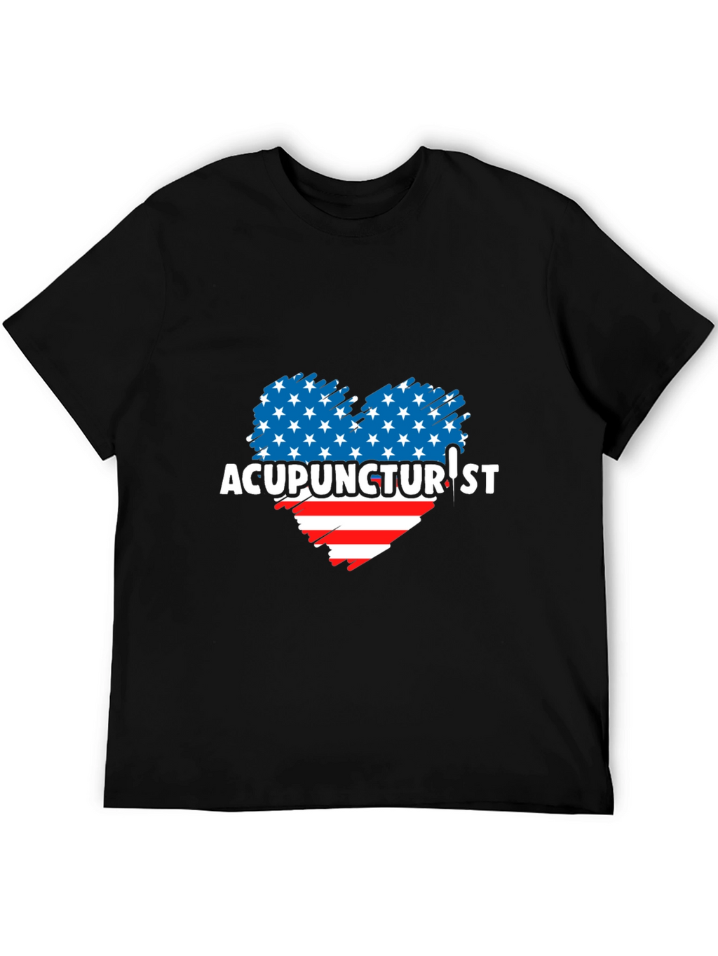 Acupuncturist Patriotic Heart Graphic T-Shirt