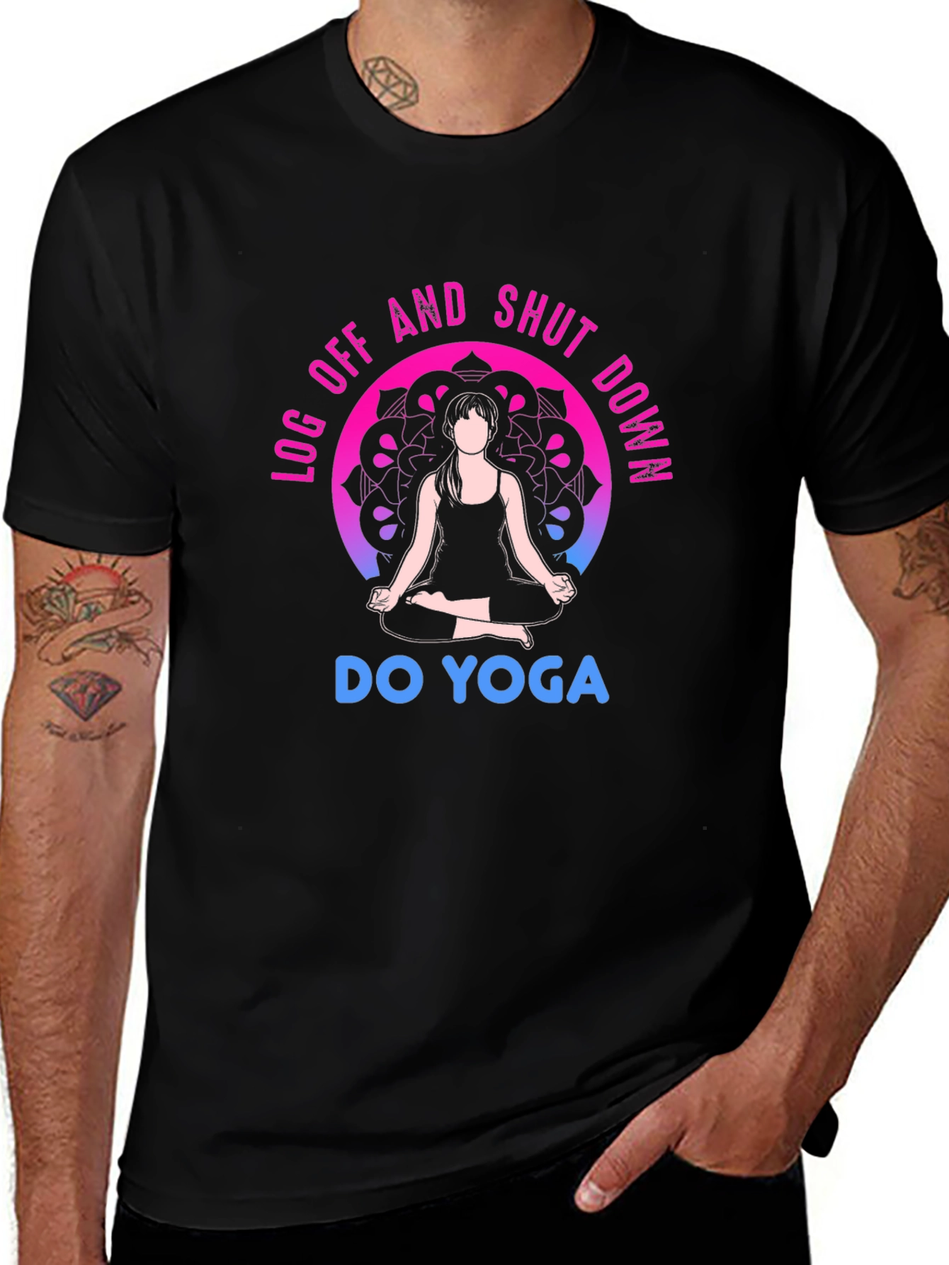 Yoga T-Shirt - Log Off and Shut Down