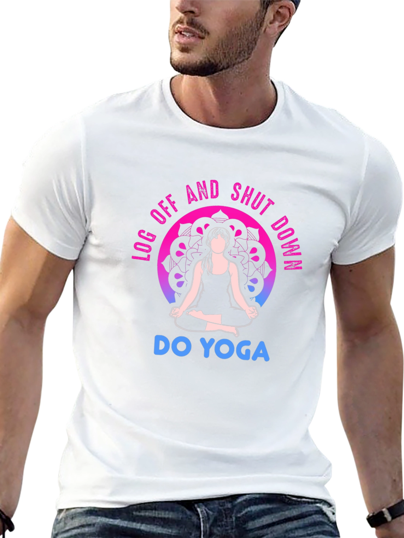 Yoga T-Shirt - Log Off and Shut Down
