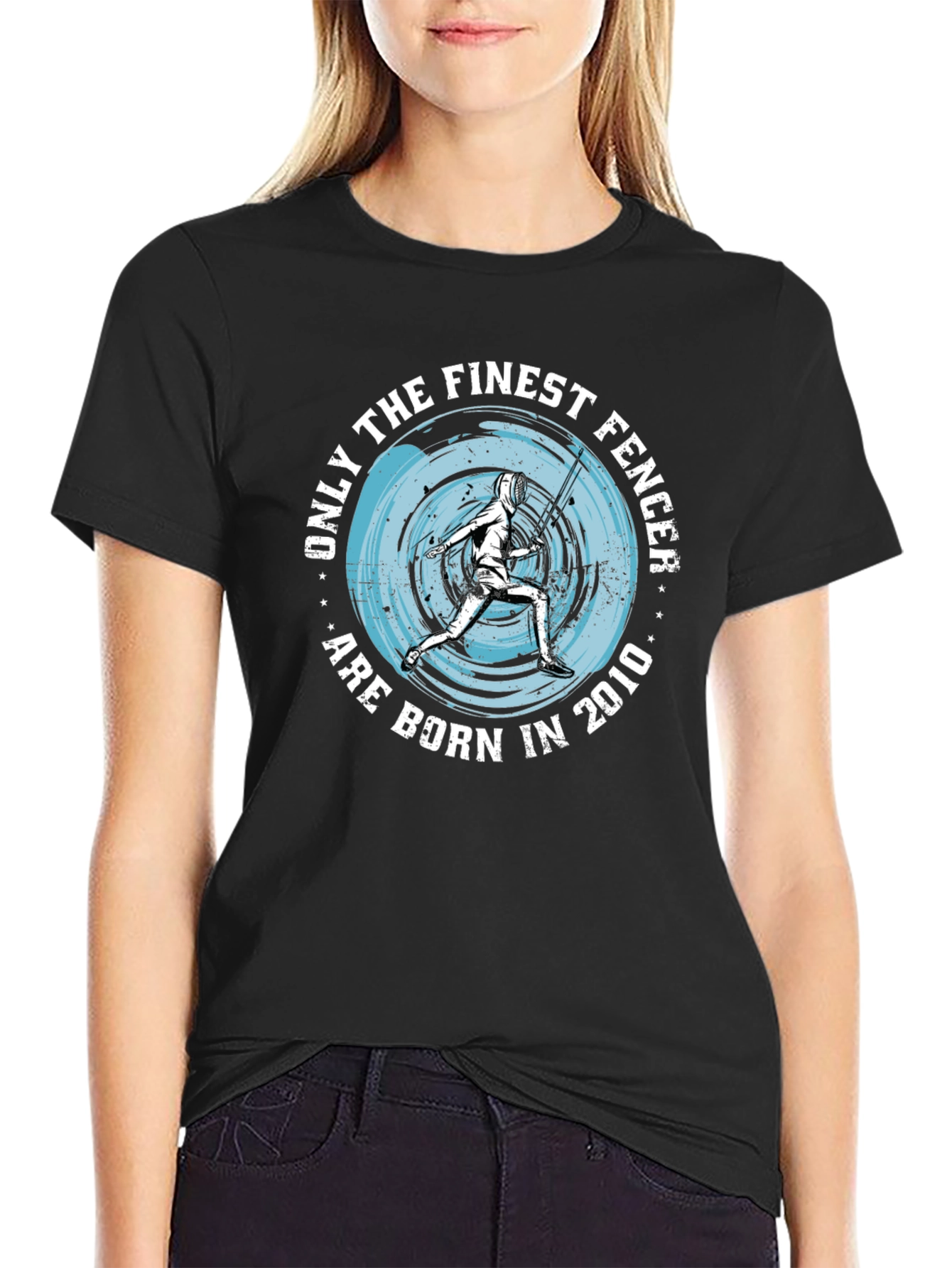 Finest Fencer Born in 2010 Black T-Shirt