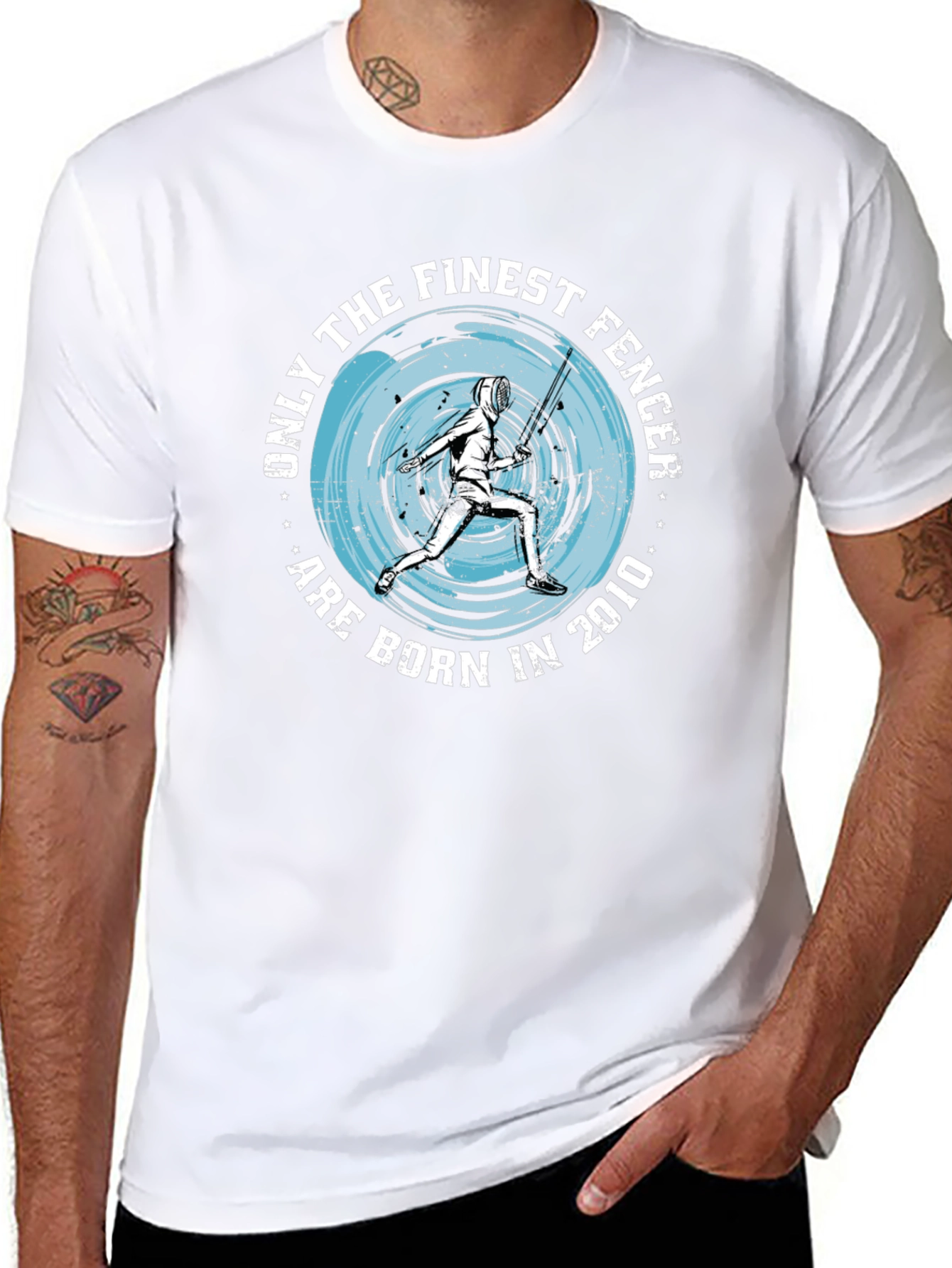 Finest Fencer Born in 2010 Black T-Shirt