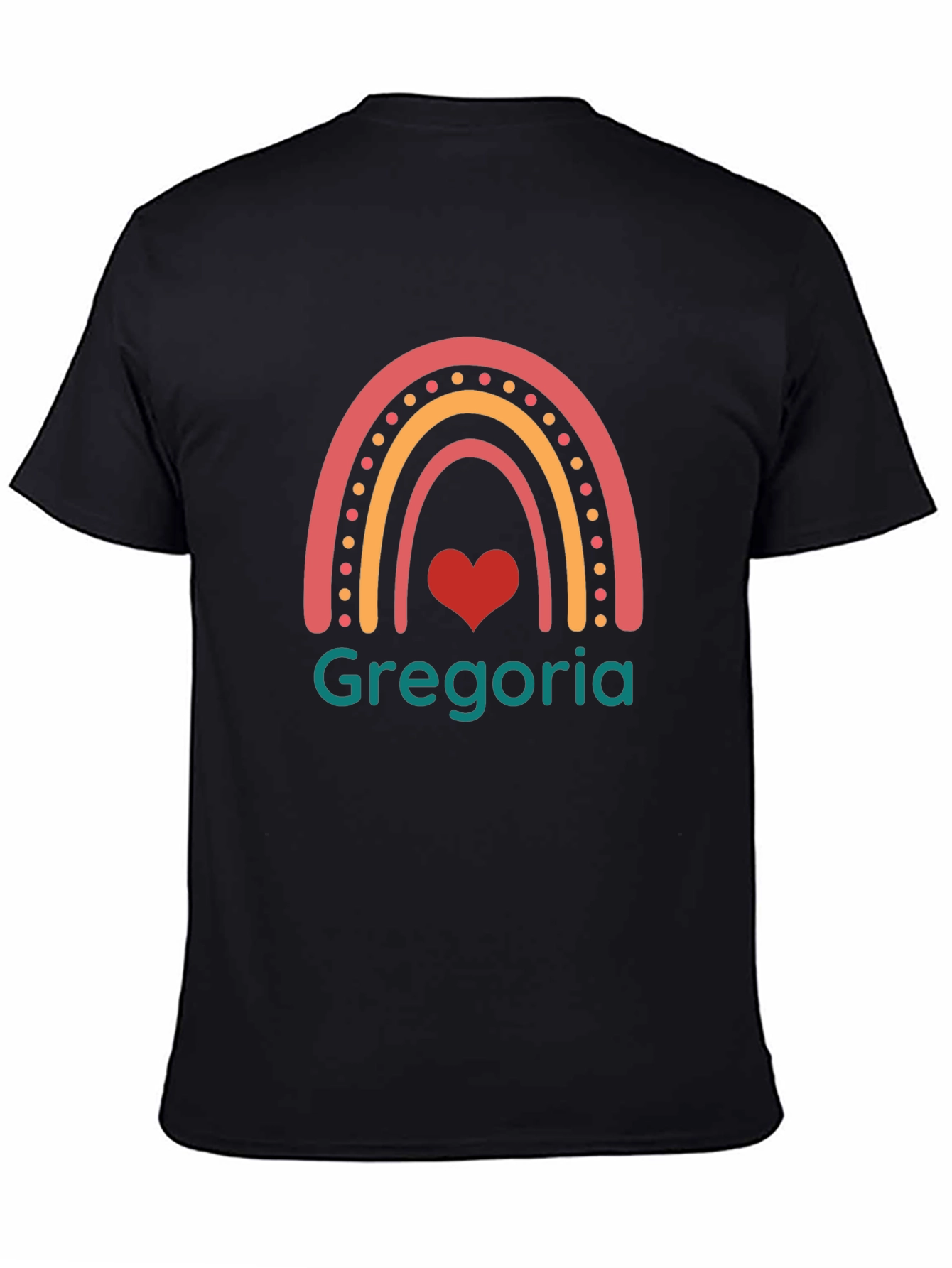 Gregoria Rainbow Heart T-Shirt - Black