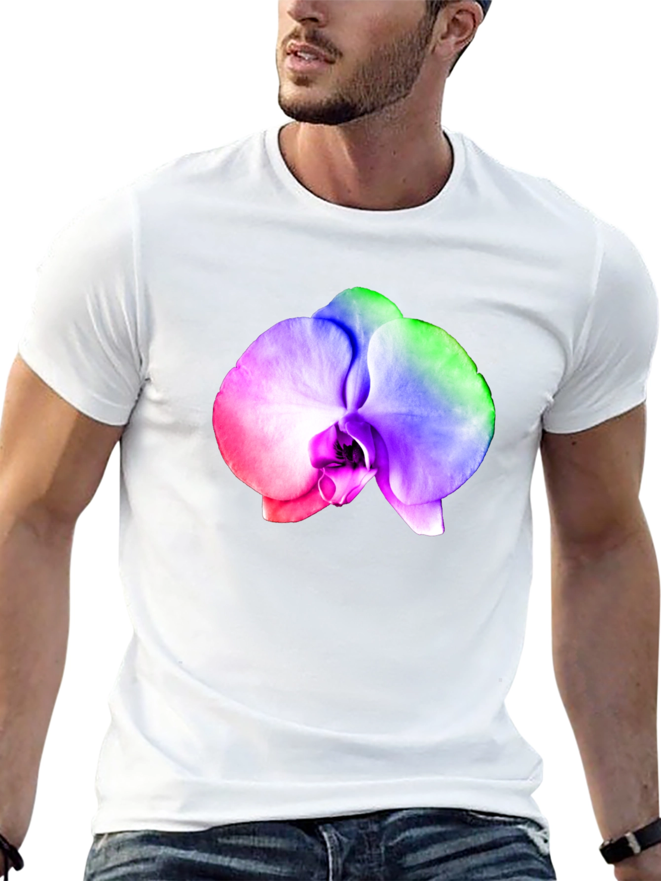 Rainbow Orchid Graphic T-Shirt