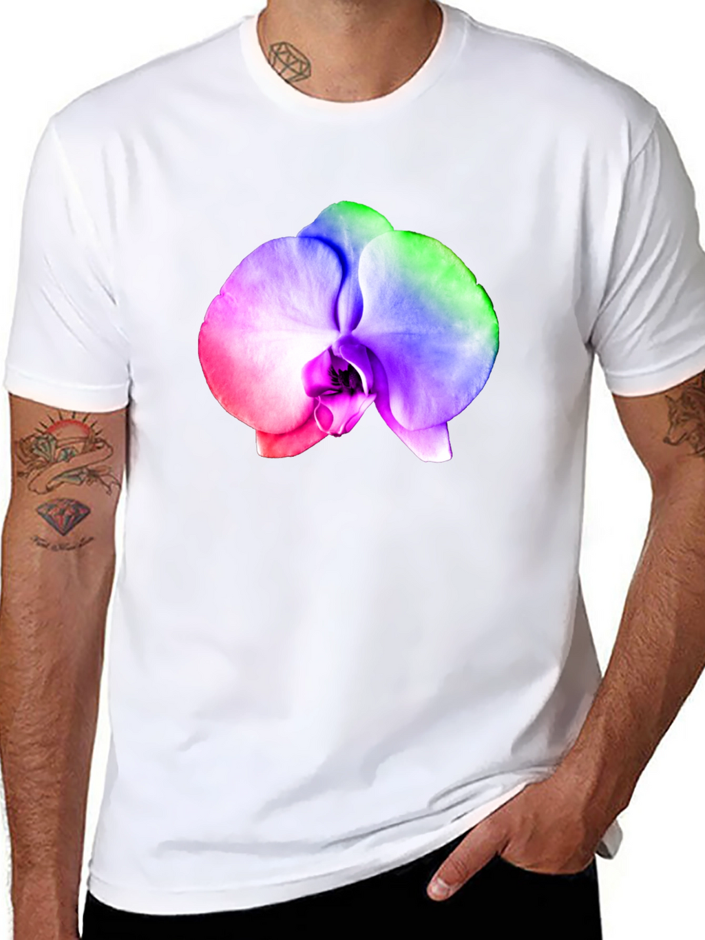 Rainbow Orchid Graphic T-Shirt