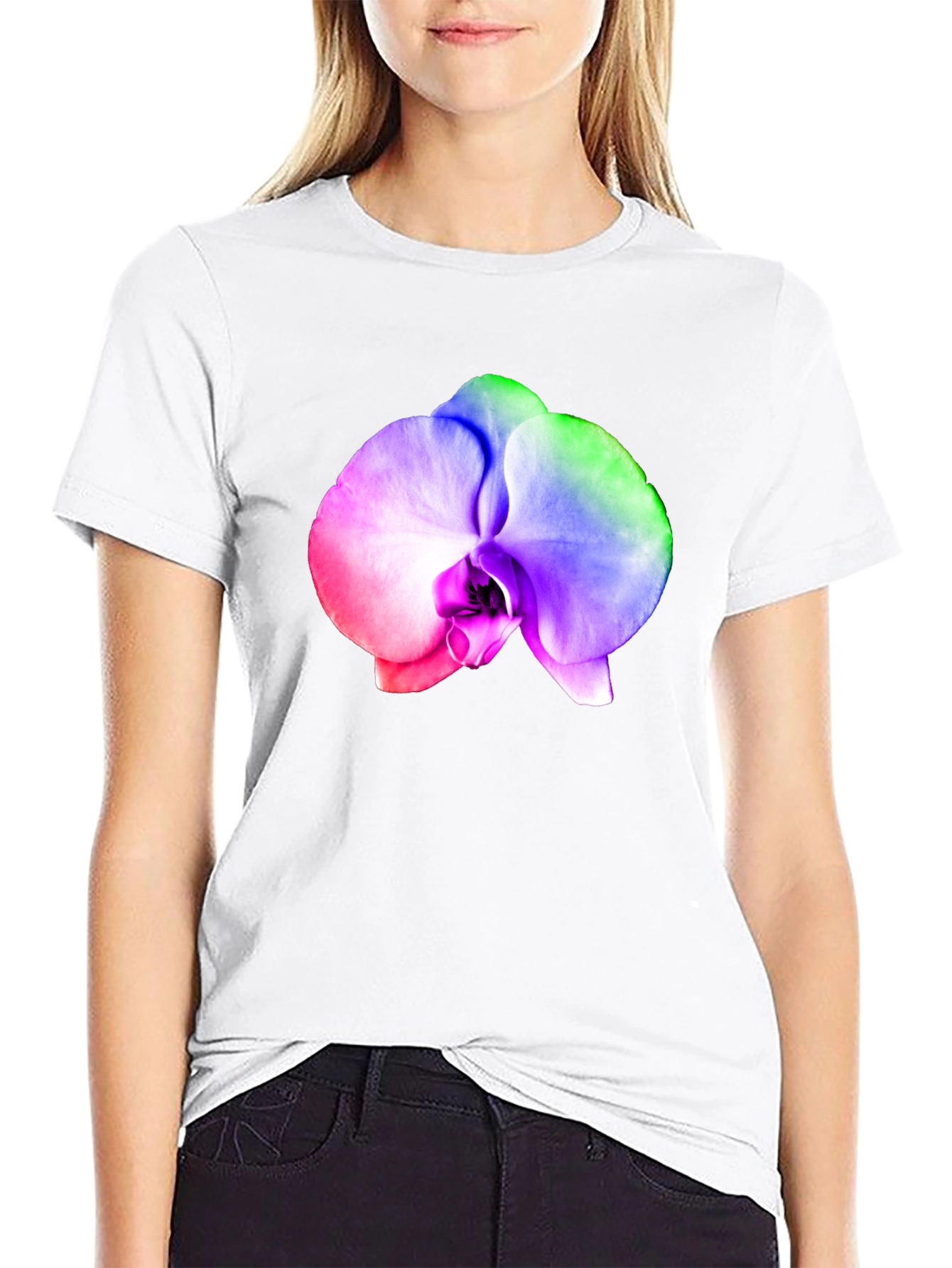 Rainbow Orchid Graphic T-Shirt