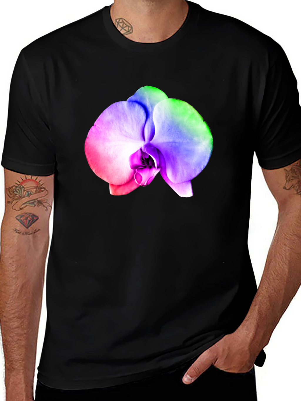 Rainbow Orchid Graphic T-Shirt