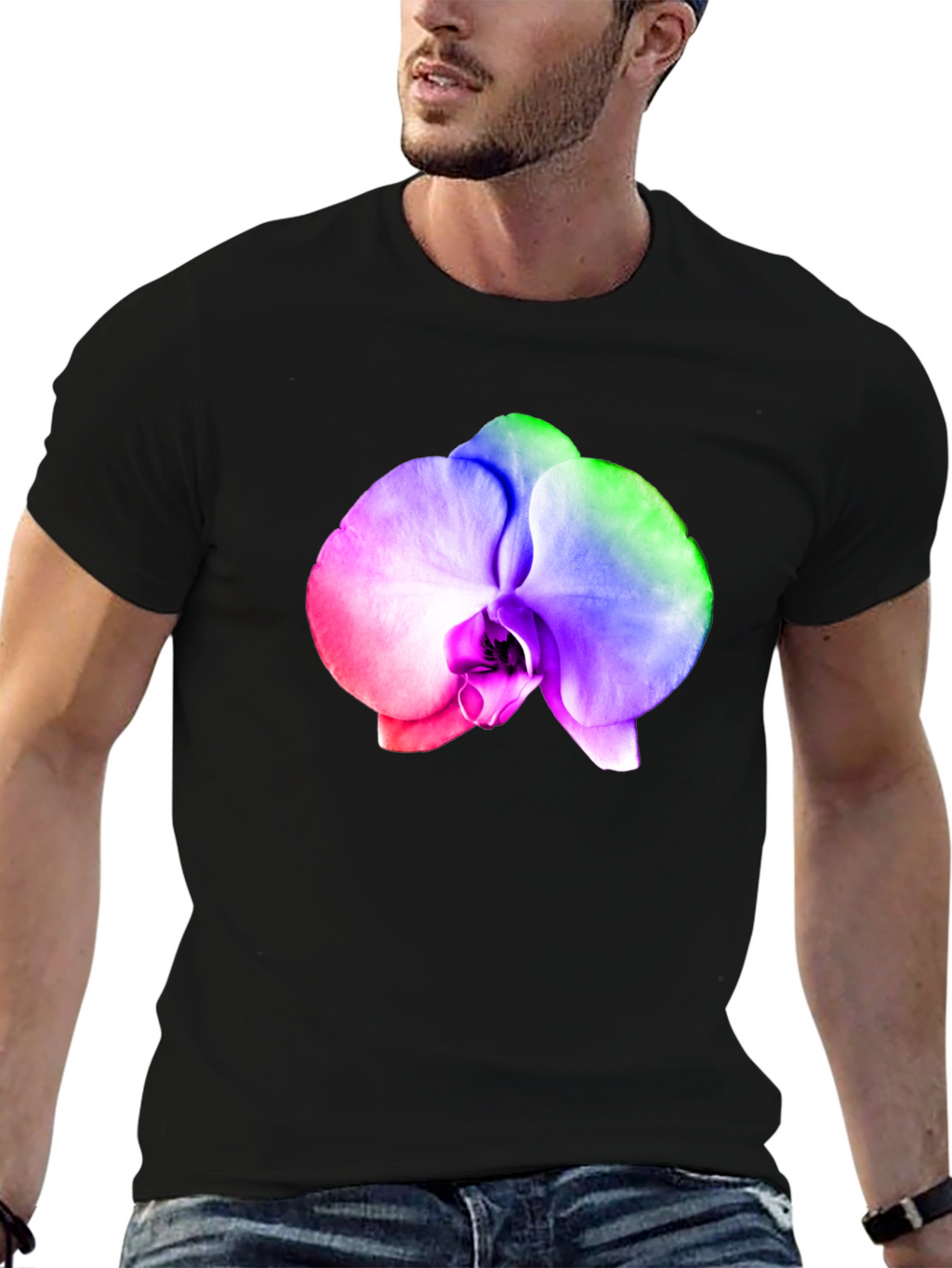 Rainbow Orchid Graphic T-Shirt