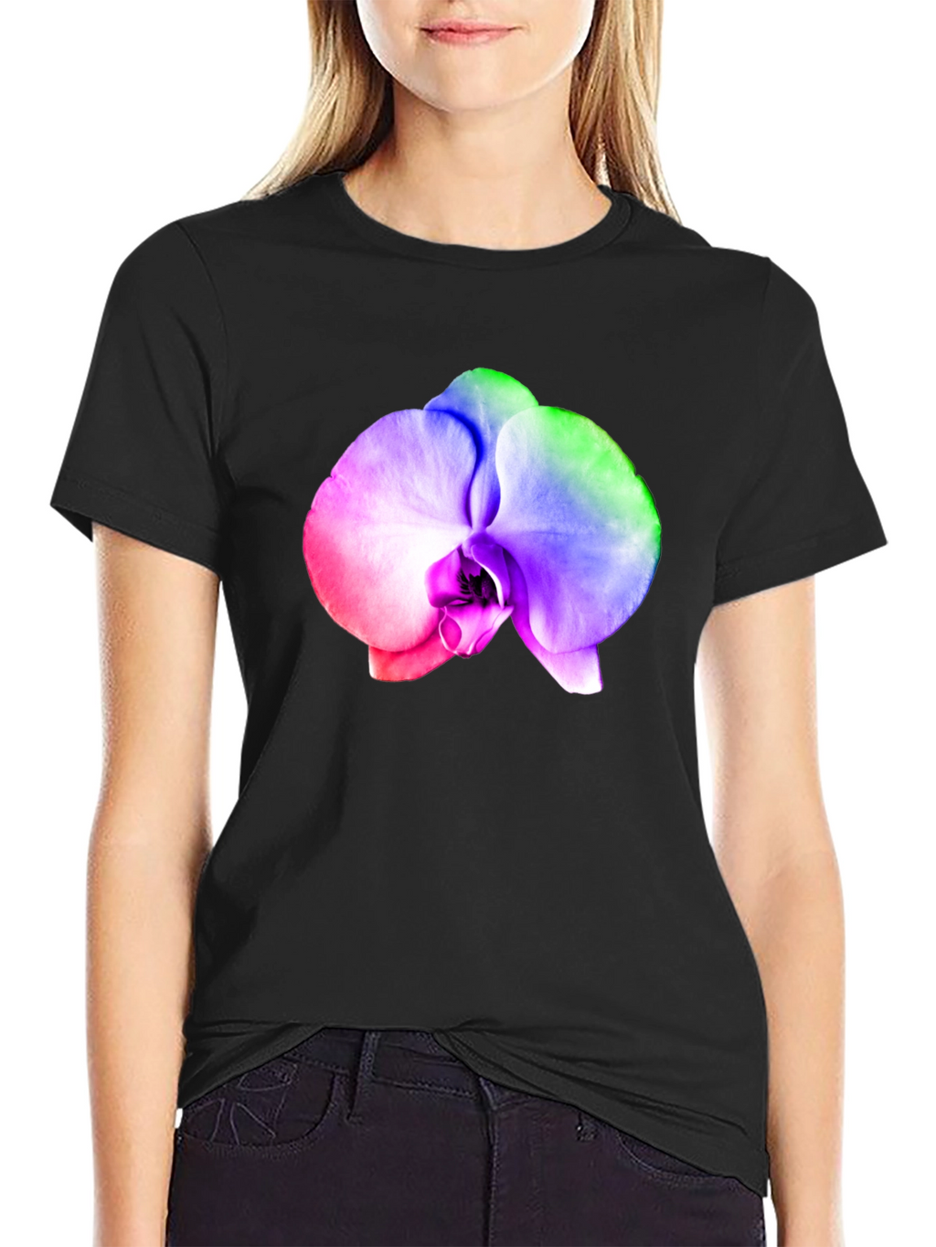 Rainbow Orchid Graphic T-Shirt