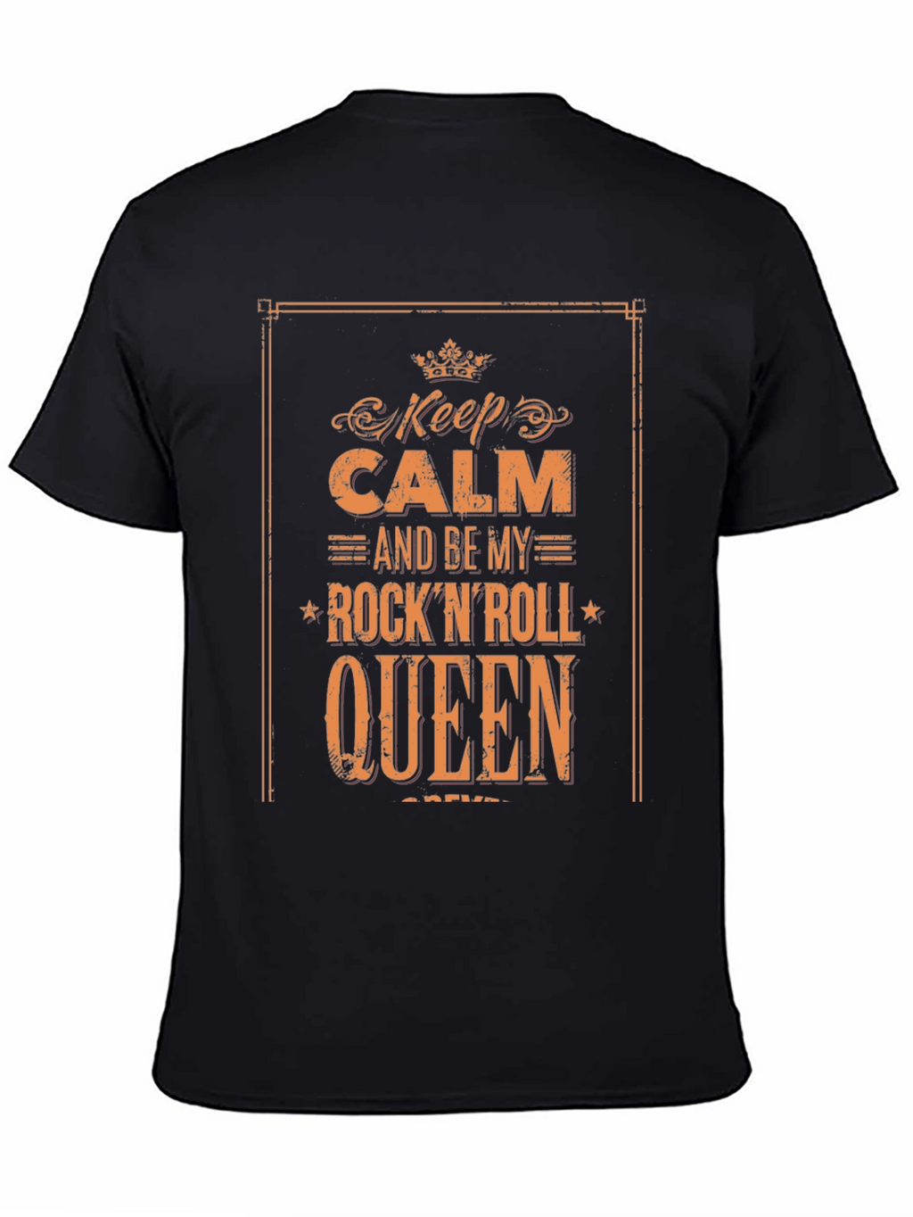 Keep Calm Rock n Roll Queen Black Graphic Tee