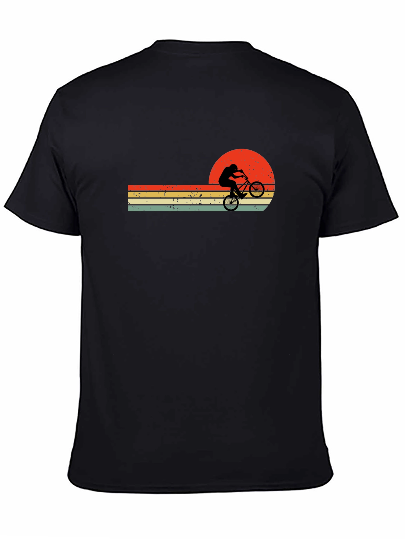 Retro Sunset Bike Rider Graphic T-Shirt