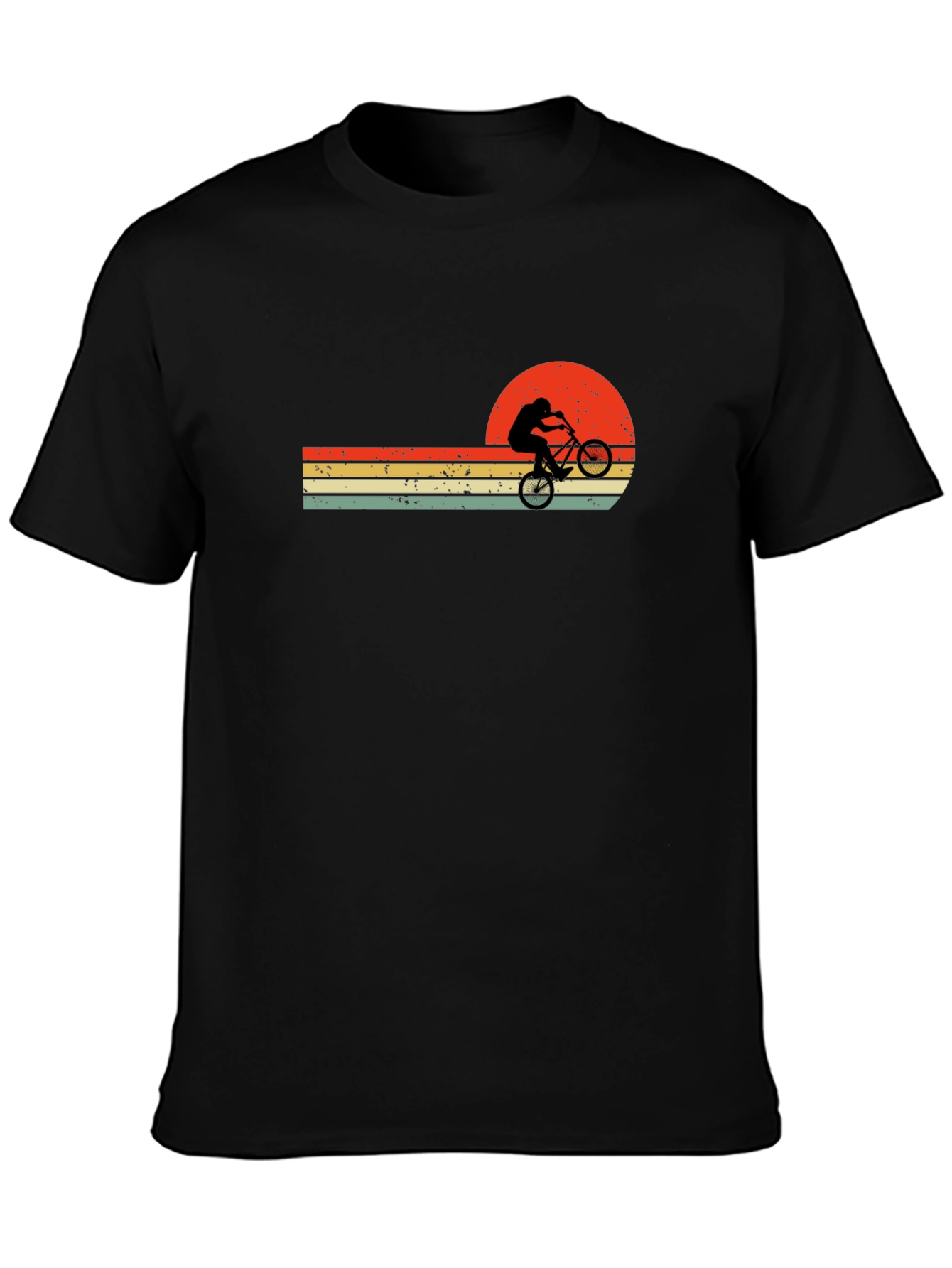 Retro Sunset Bike Rider Graphic T-Shirt