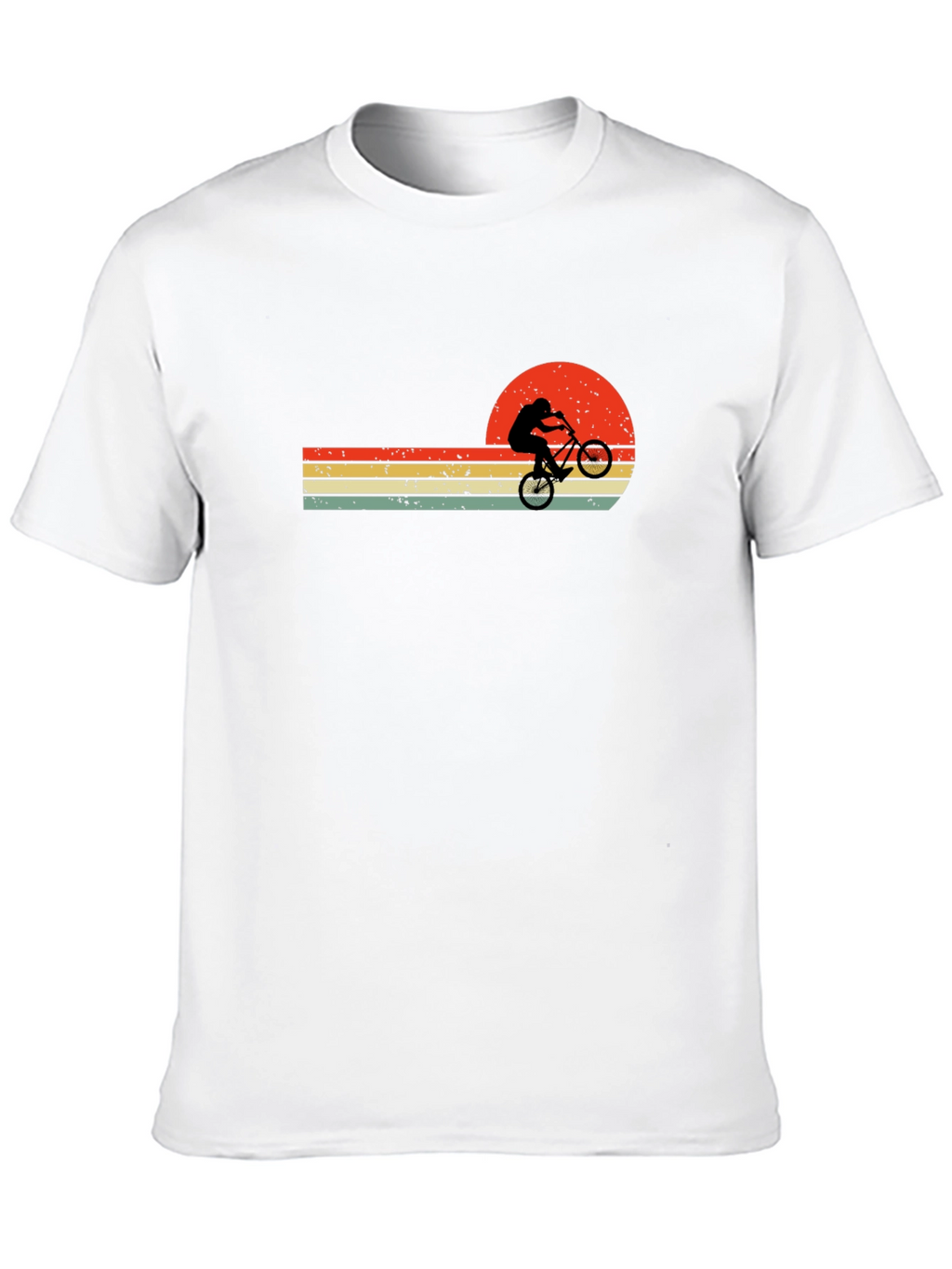 Retro Sunset Bike Rider Graphic T-Shirt