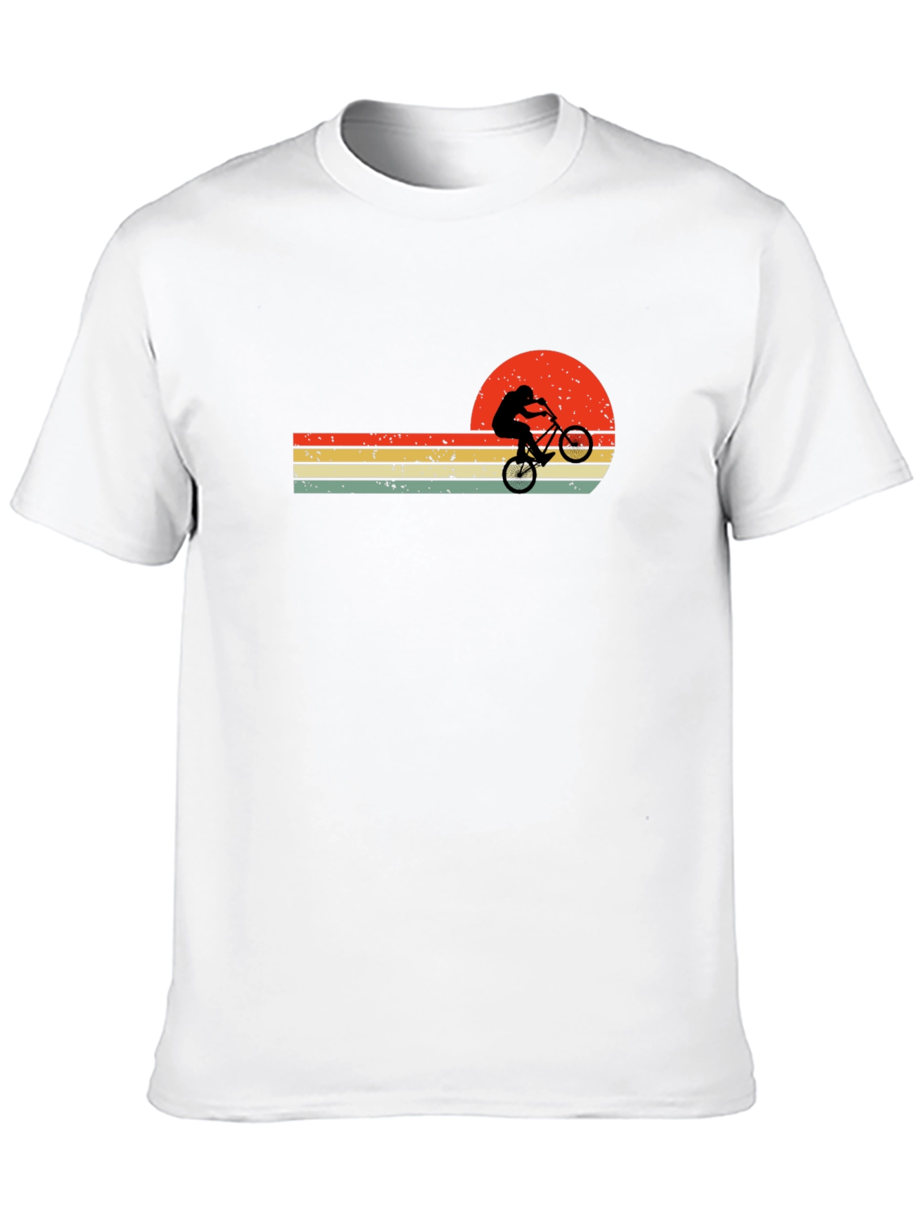 Retro Sunset Bike Rider Graphic T-Shirt