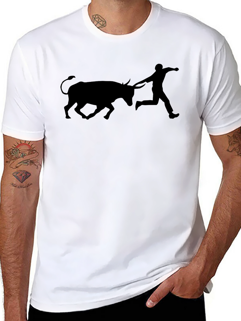 Bull Running T-Shirt - Funny Graphic Tee