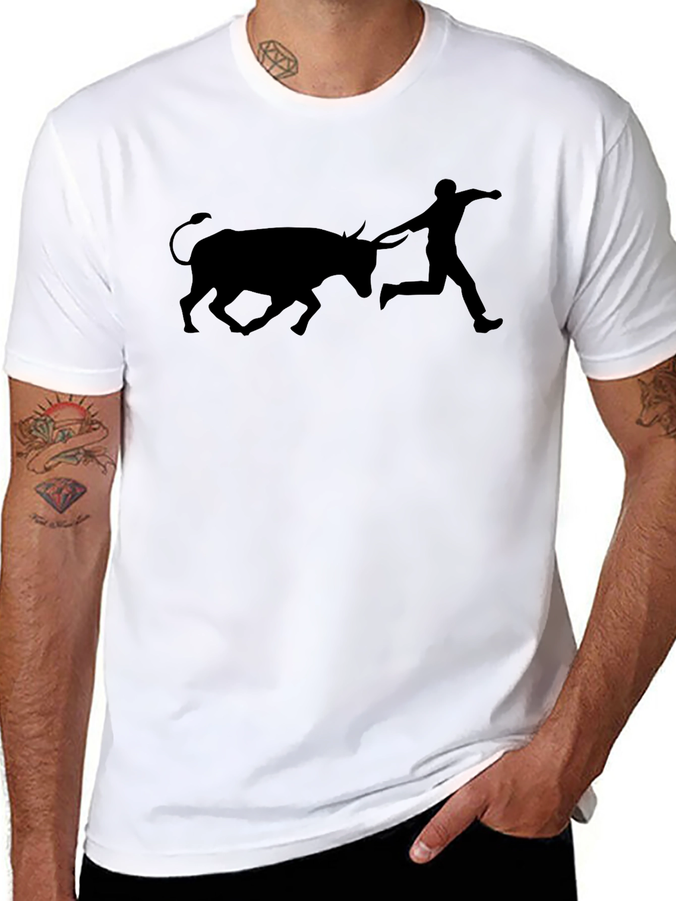 Bull Running T-Shirt - Funny Graphic Tee