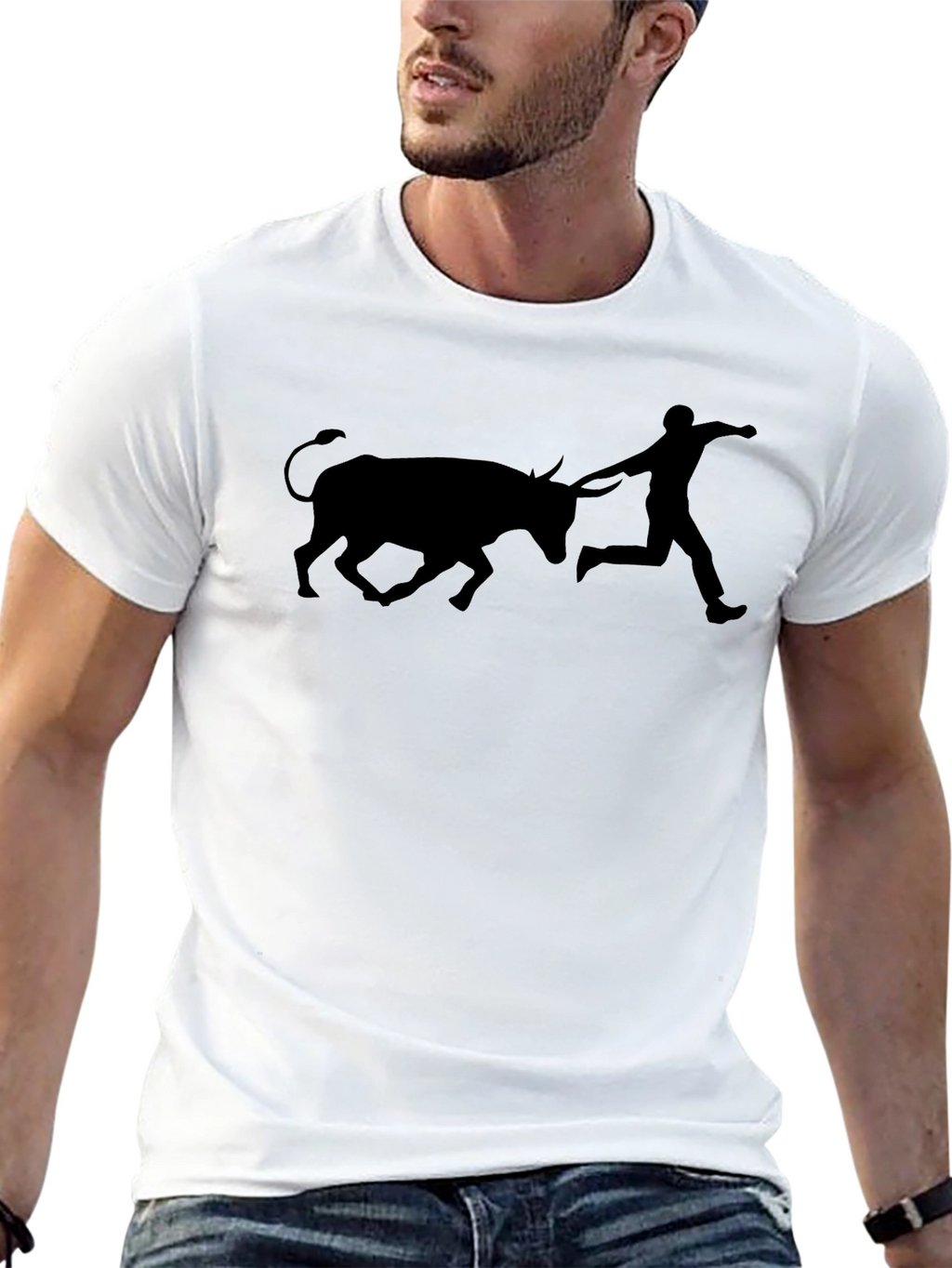 Bull Running T-Shirt - Funny Graphic Tee