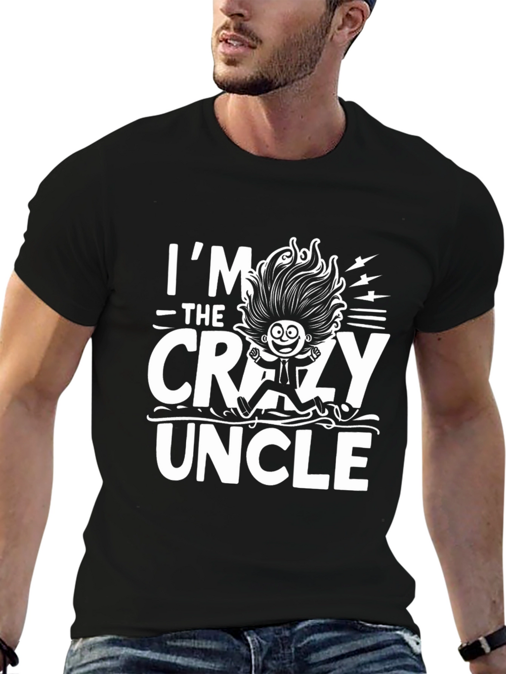 Im The Crazy Uncle Graphic T-Shirt - Black