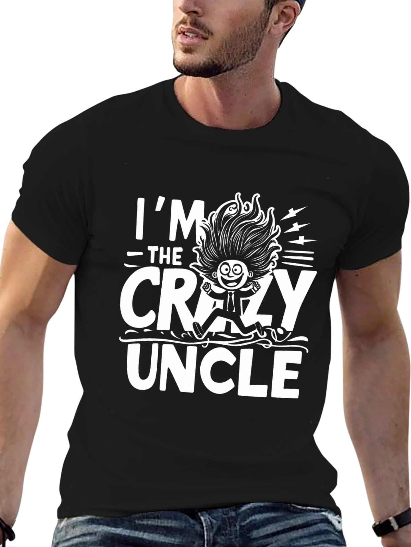 Im The Crazy Uncle Graphic T-Shirt - Black