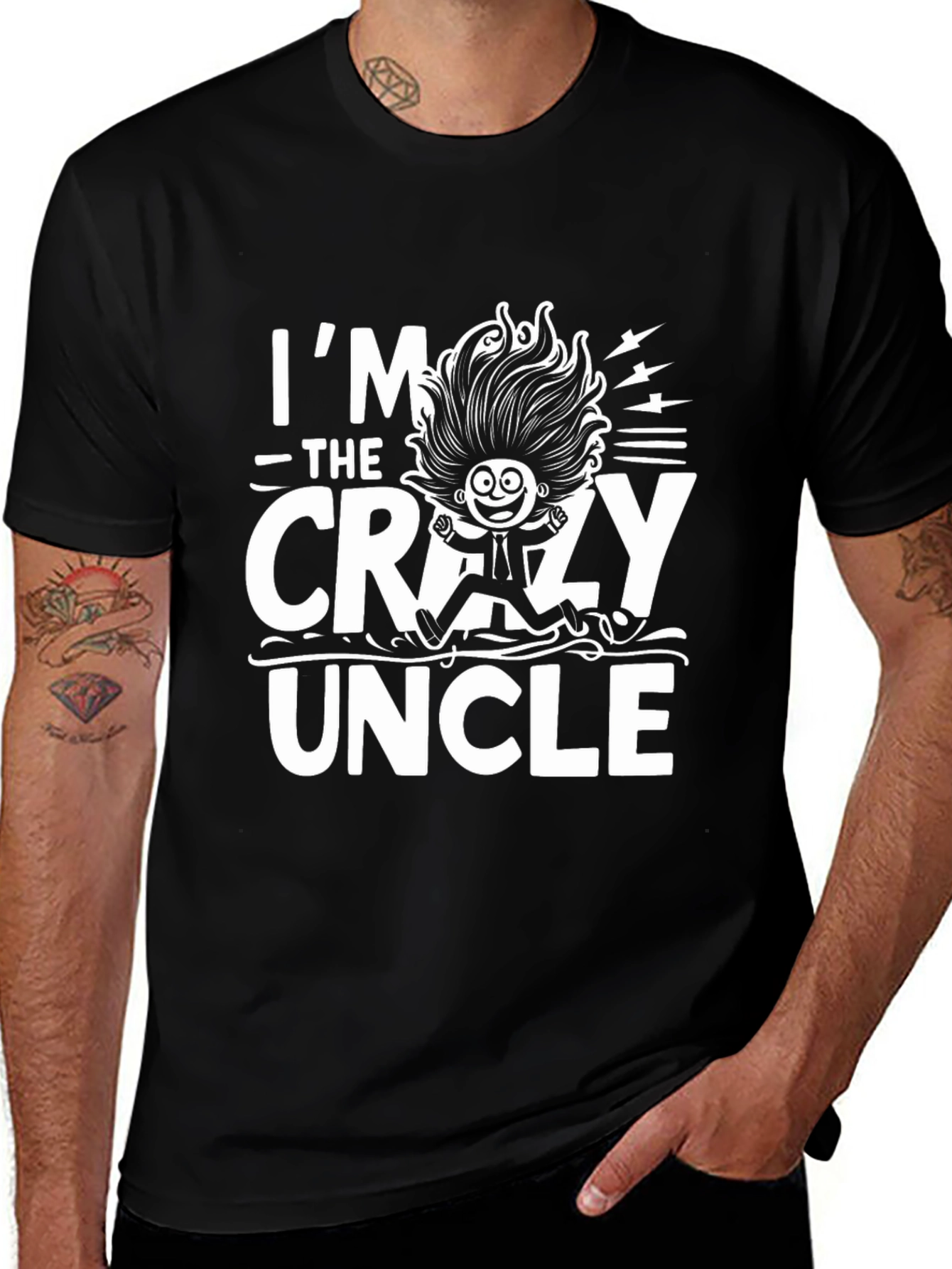 Im The Crazy Uncle Graphic T-Shirt - Black