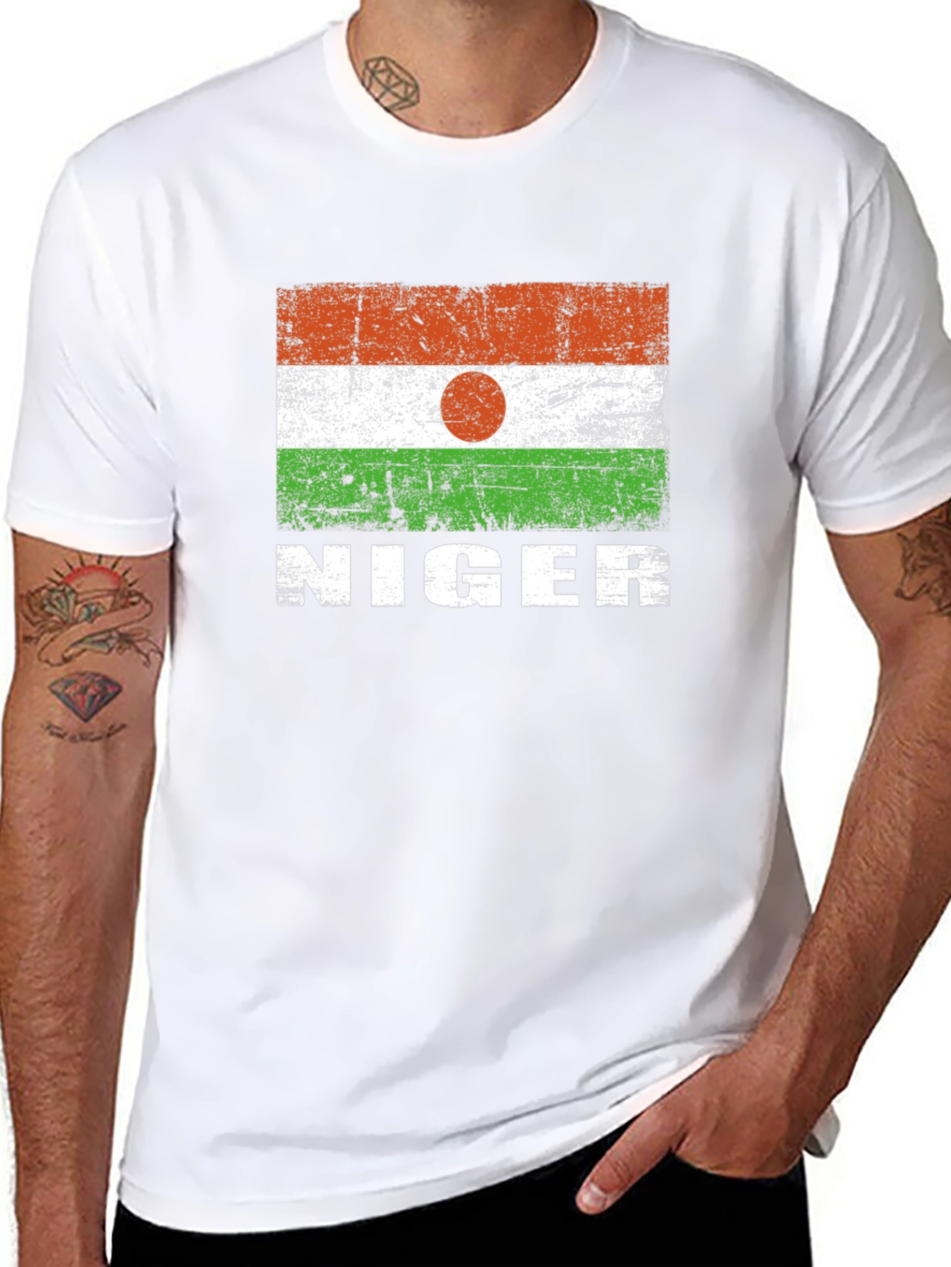 Niger Flag T-Shirt - Distressed Design