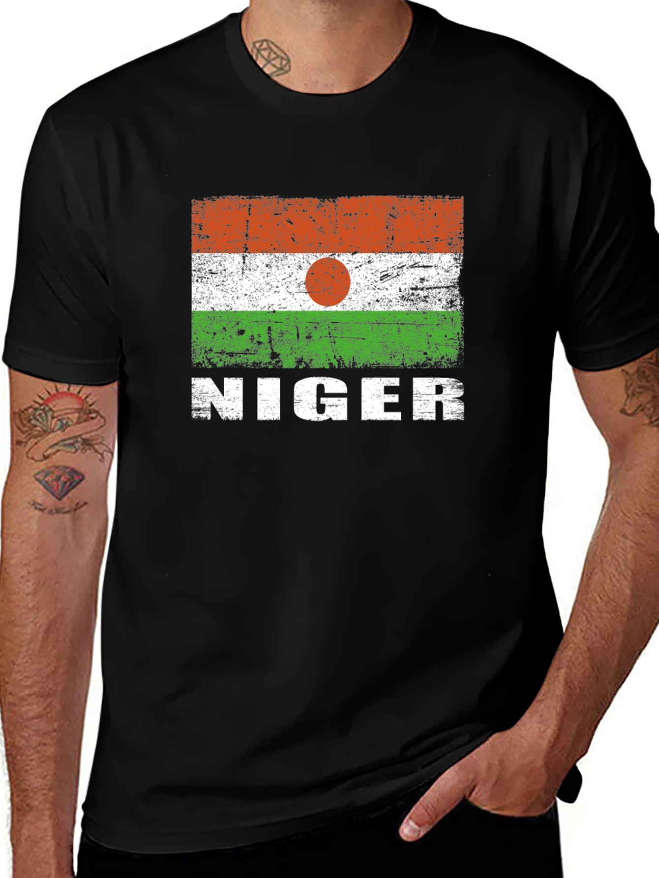 Niger Flag T-Shirt - Distressed Design