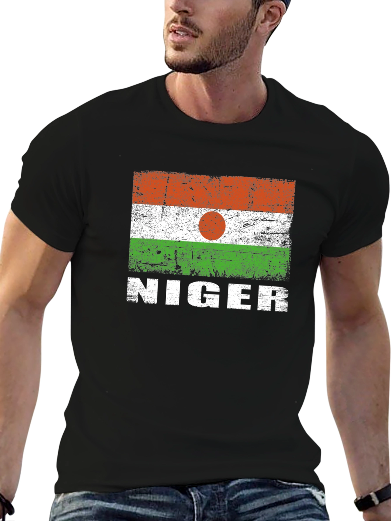 Niger Flag T-Shirt - Distressed Design