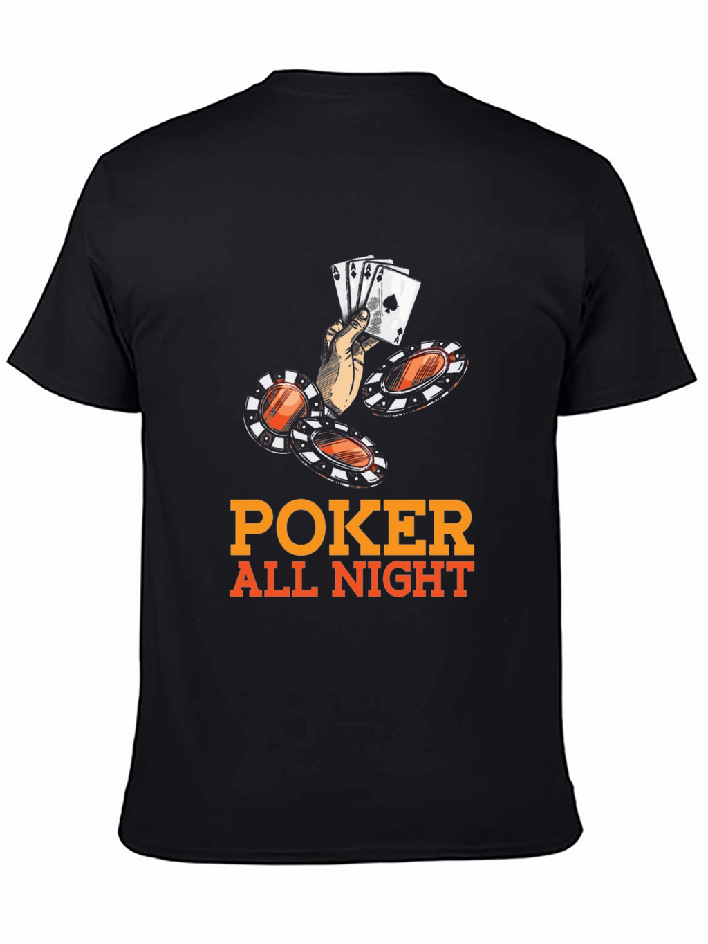 Poker All Night Graphic Tee - Black Cotton Blend
