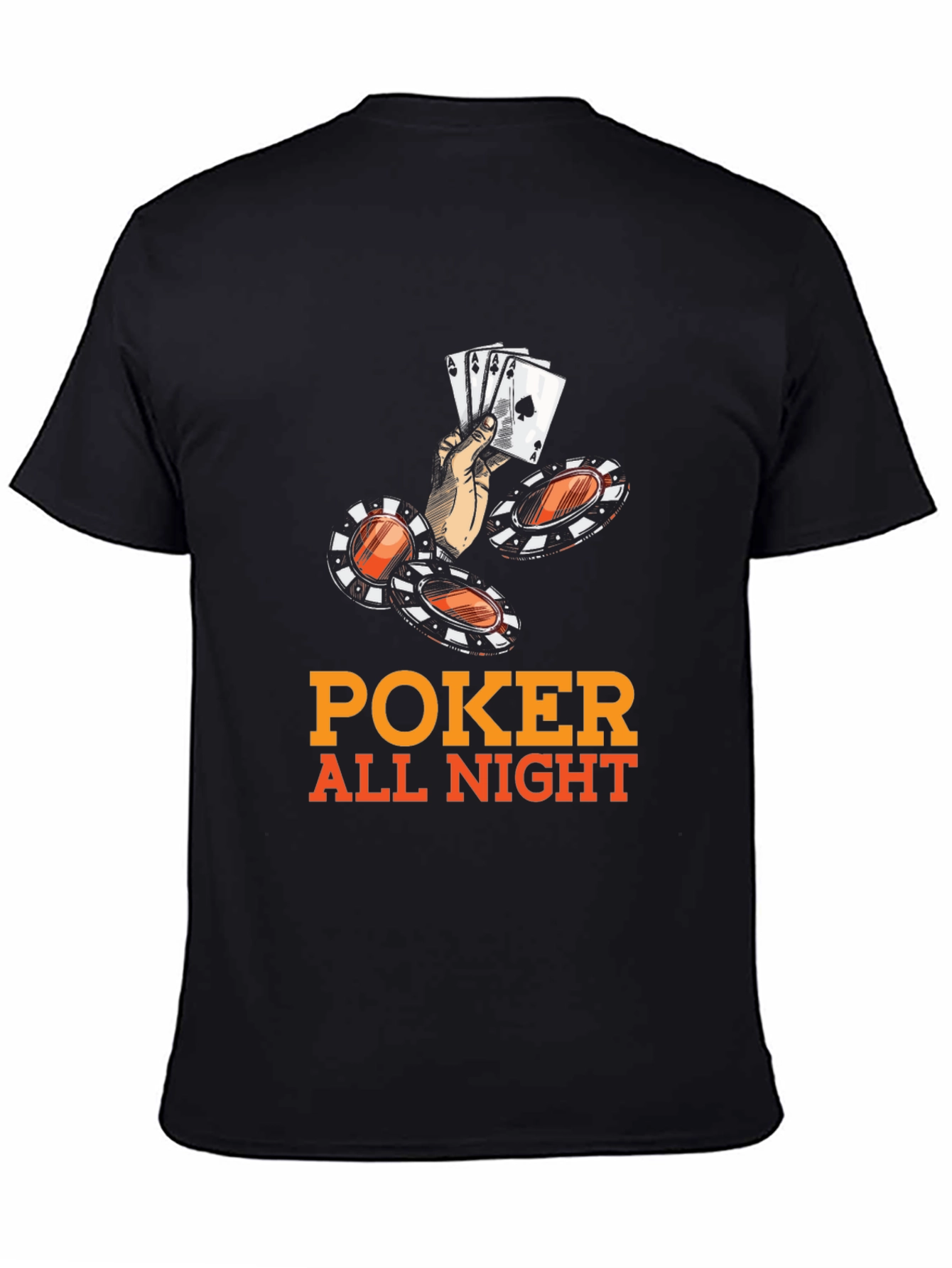 Poker All Night Graphic Tee - Black Cotton Blend