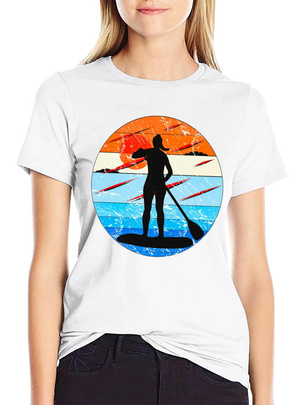 Paddleboarder Sunset Graphic Tee