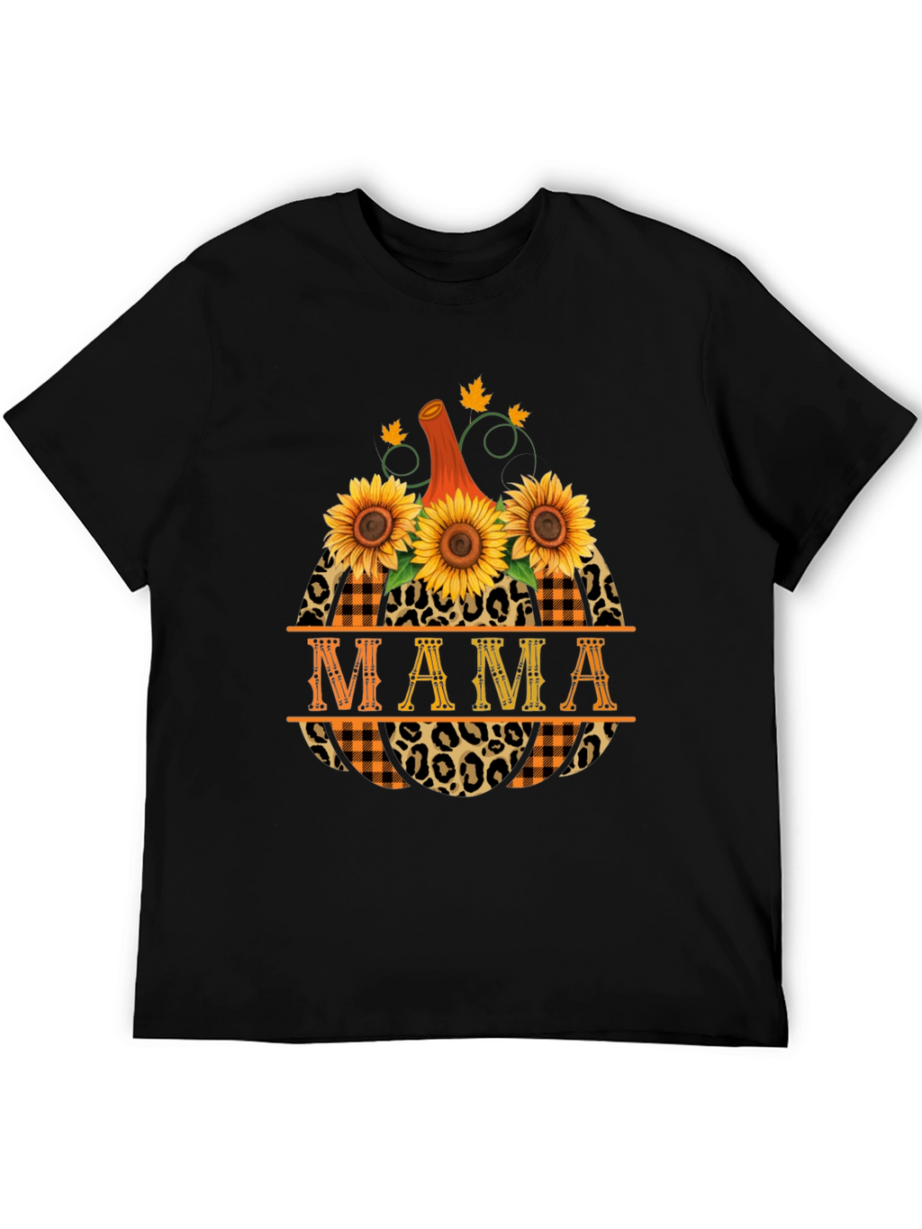 Mama Pumpkin Sunflower Graphic T-Shirt