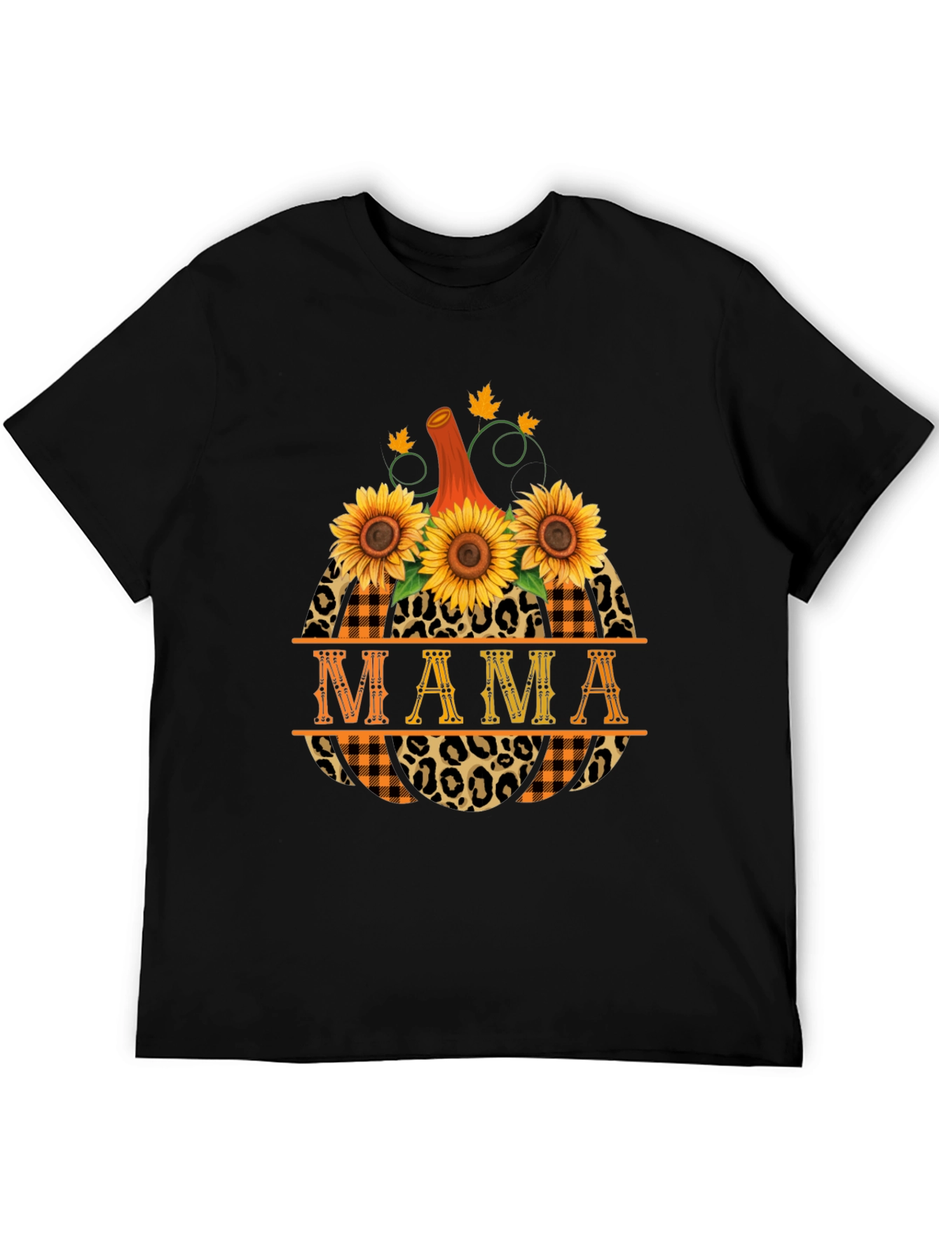 Mama Pumpkin Sunflower Graphic T-Shirt