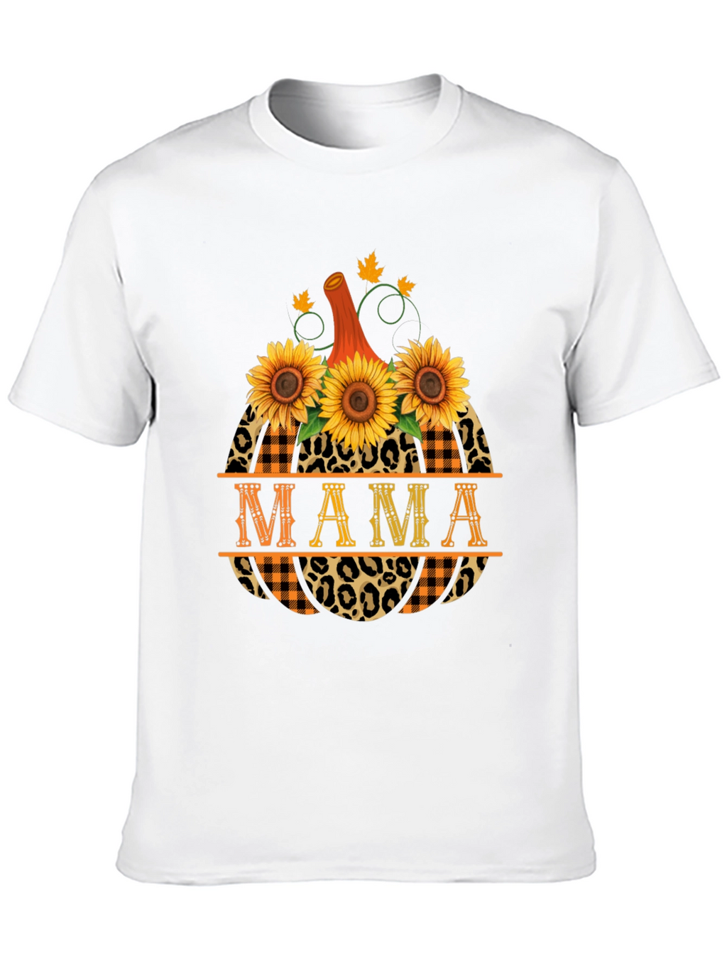 Mama Pumpkin Sunflower Graphic T-Shirt