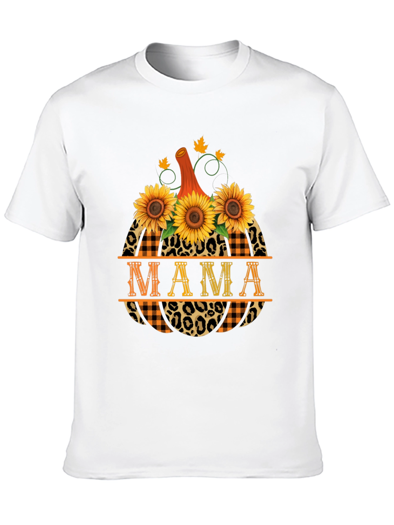 Mama Pumpkin Sunflower Graphic T-Shirt