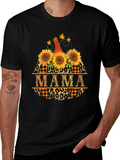 Mama Pumpkin Sunflower Graphic T-Shirt