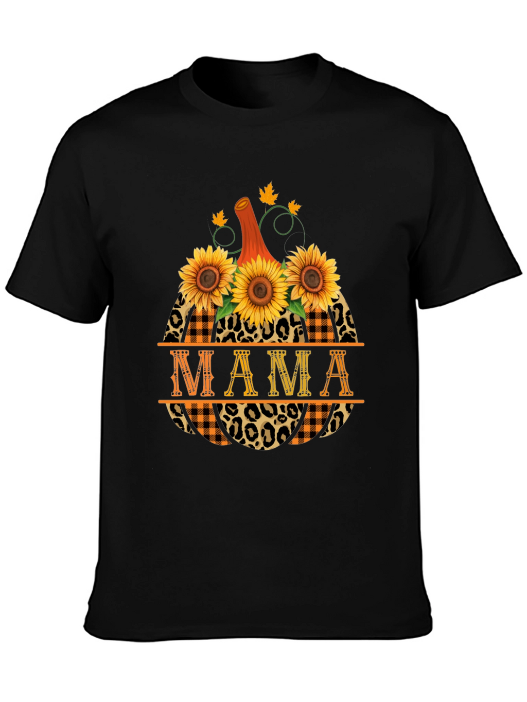 Mama Pumpkin Sunflower Graphic T-Shirt