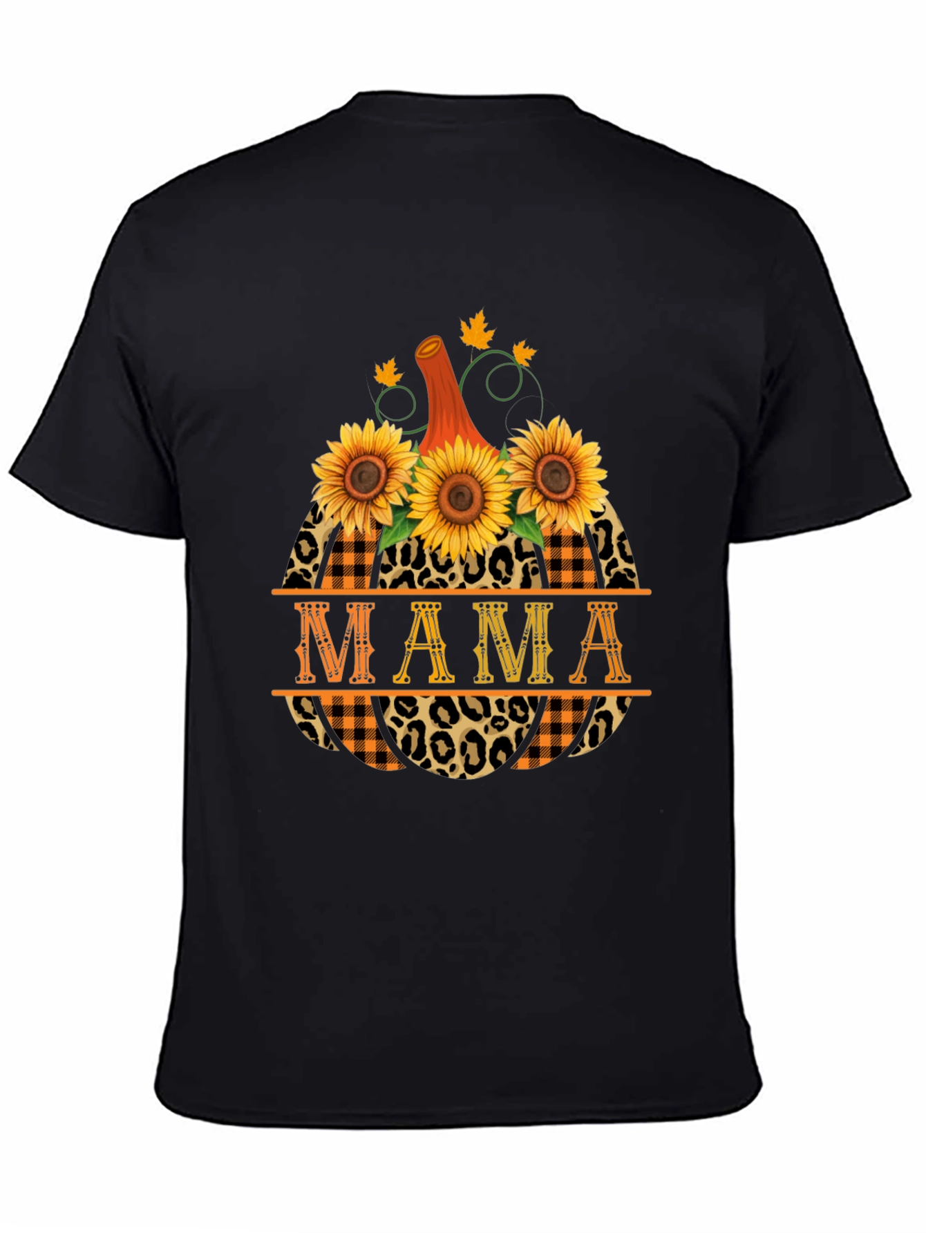 Mama Pumpkin Sunflower Graphic T-Shirt