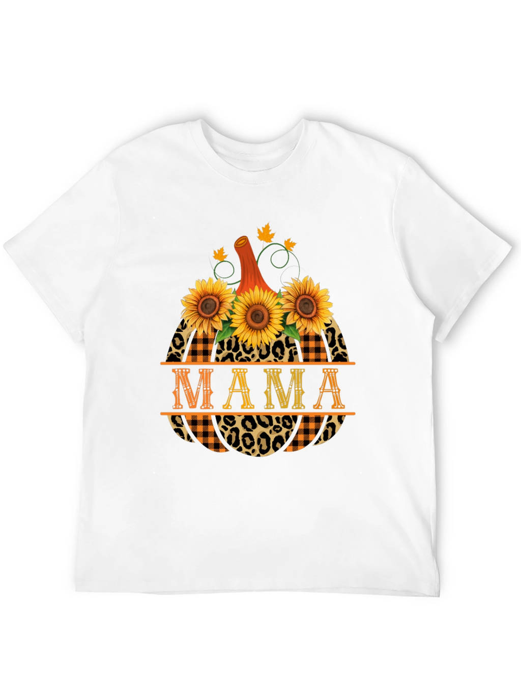 Mama Pumpkin Sunflower Graphic T-Shirt