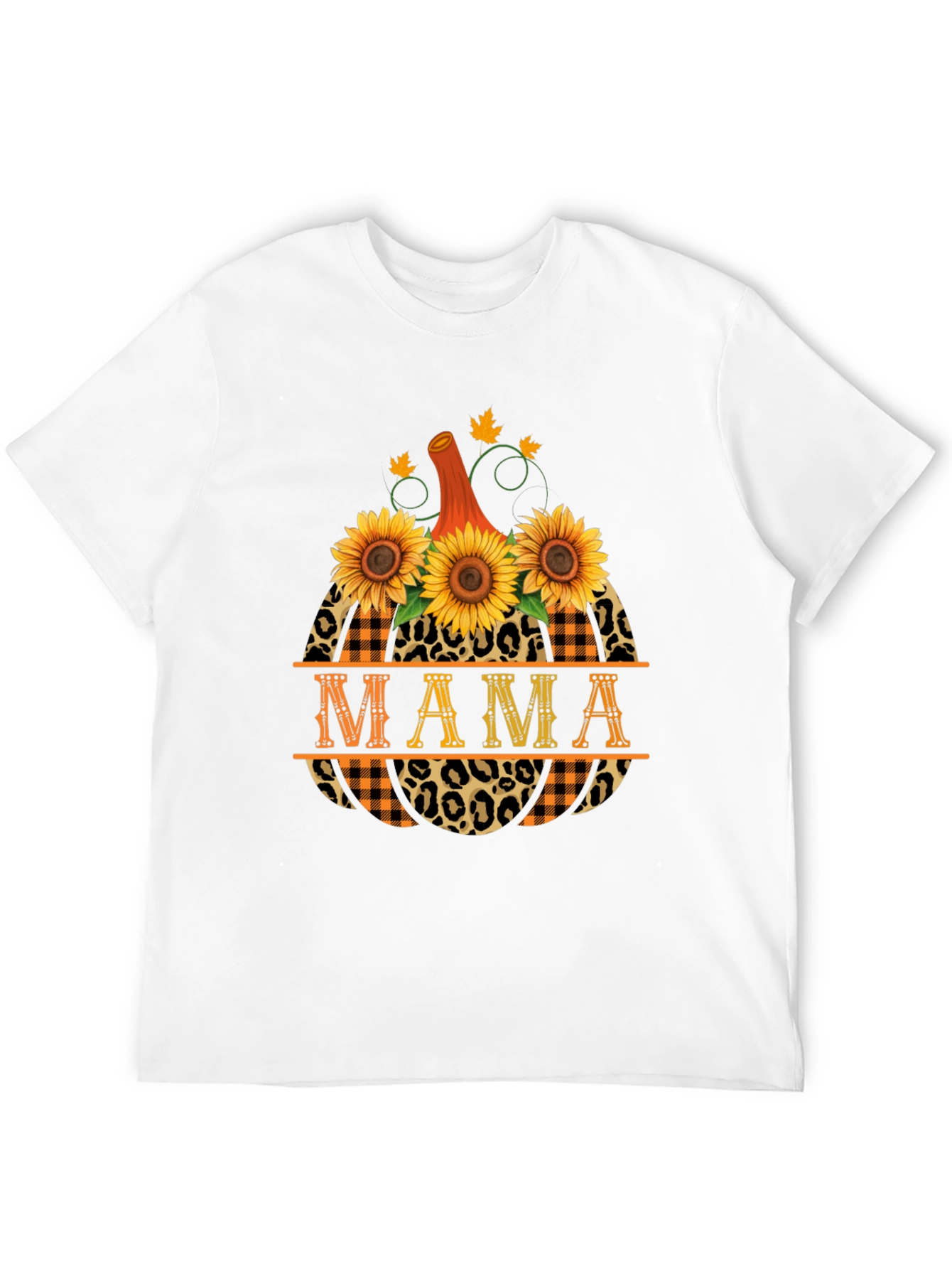 Mama Pumpkin Sunflower Graphic T-Shirt