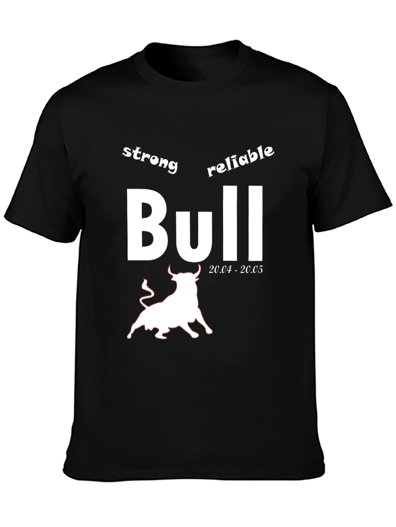 Strong Reliable Bull Zodiac Black T-Shirt