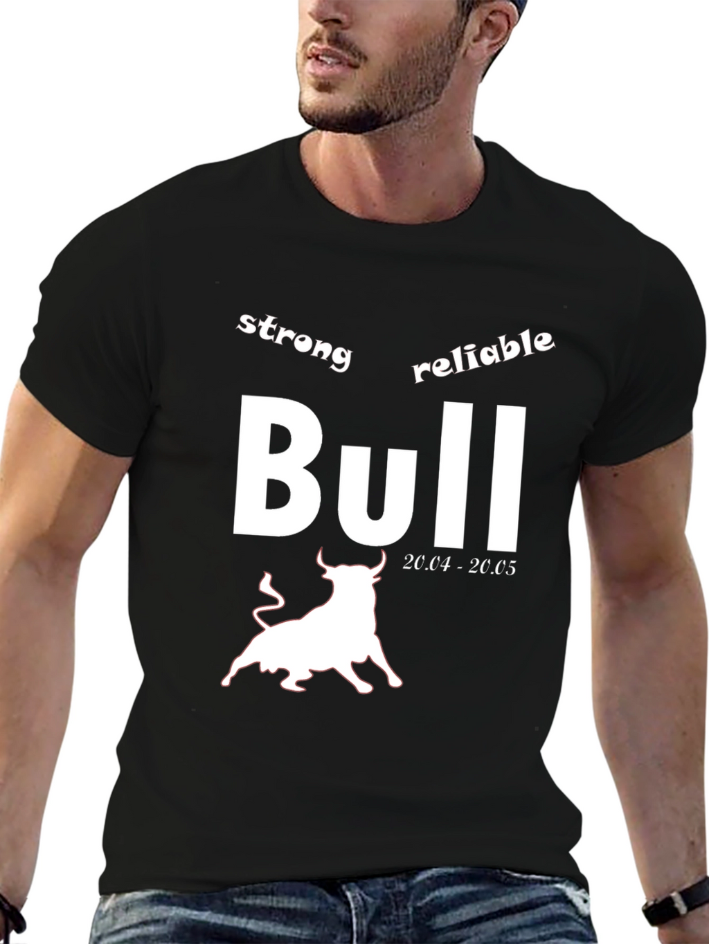 Strong Reliable Bull Zodiac Black T-Shirt
