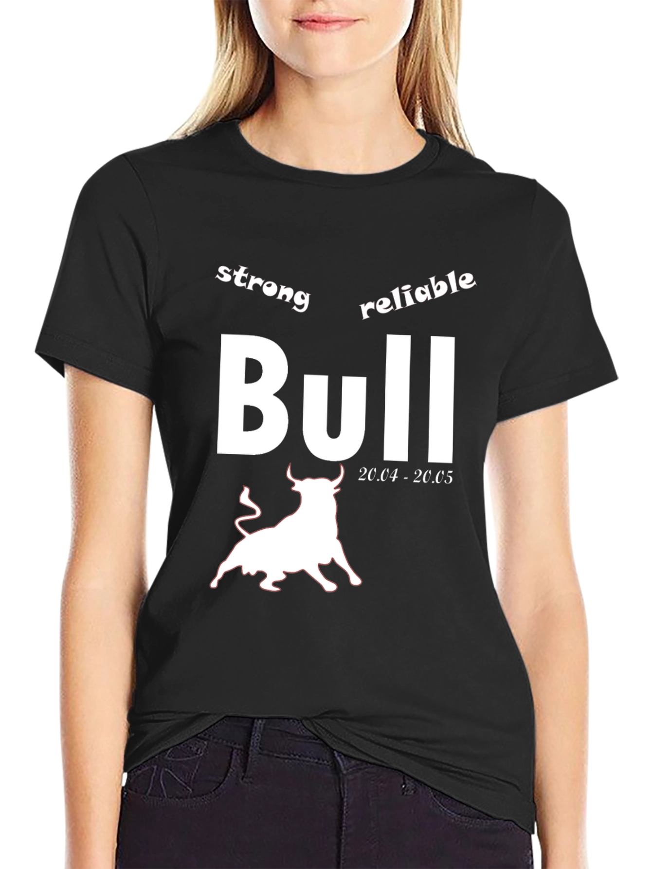 Strong Reliable Bull Zodiac Black T-Shirt