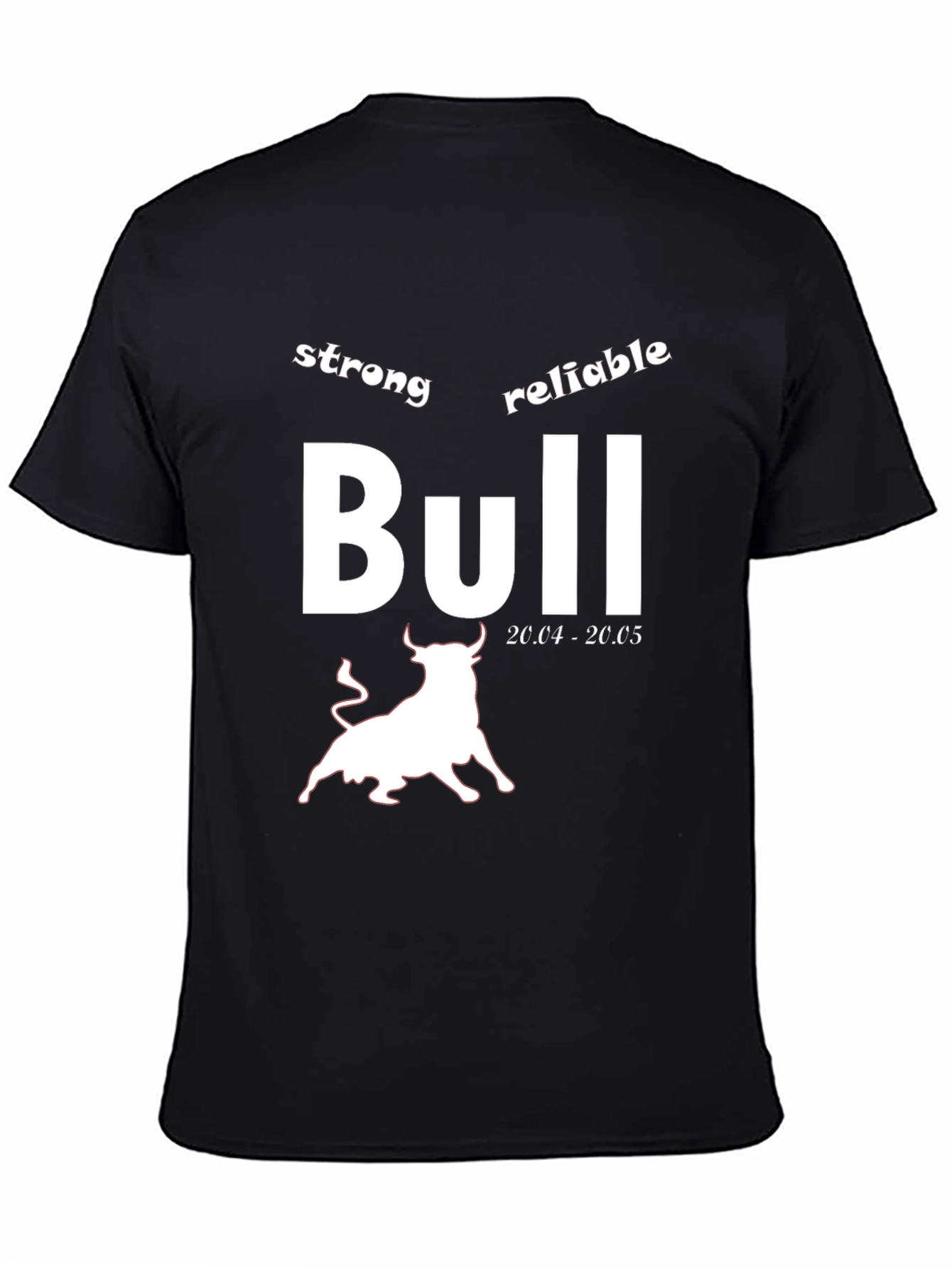 Strong Reliable Bull Zodiac Black T-Shirt
