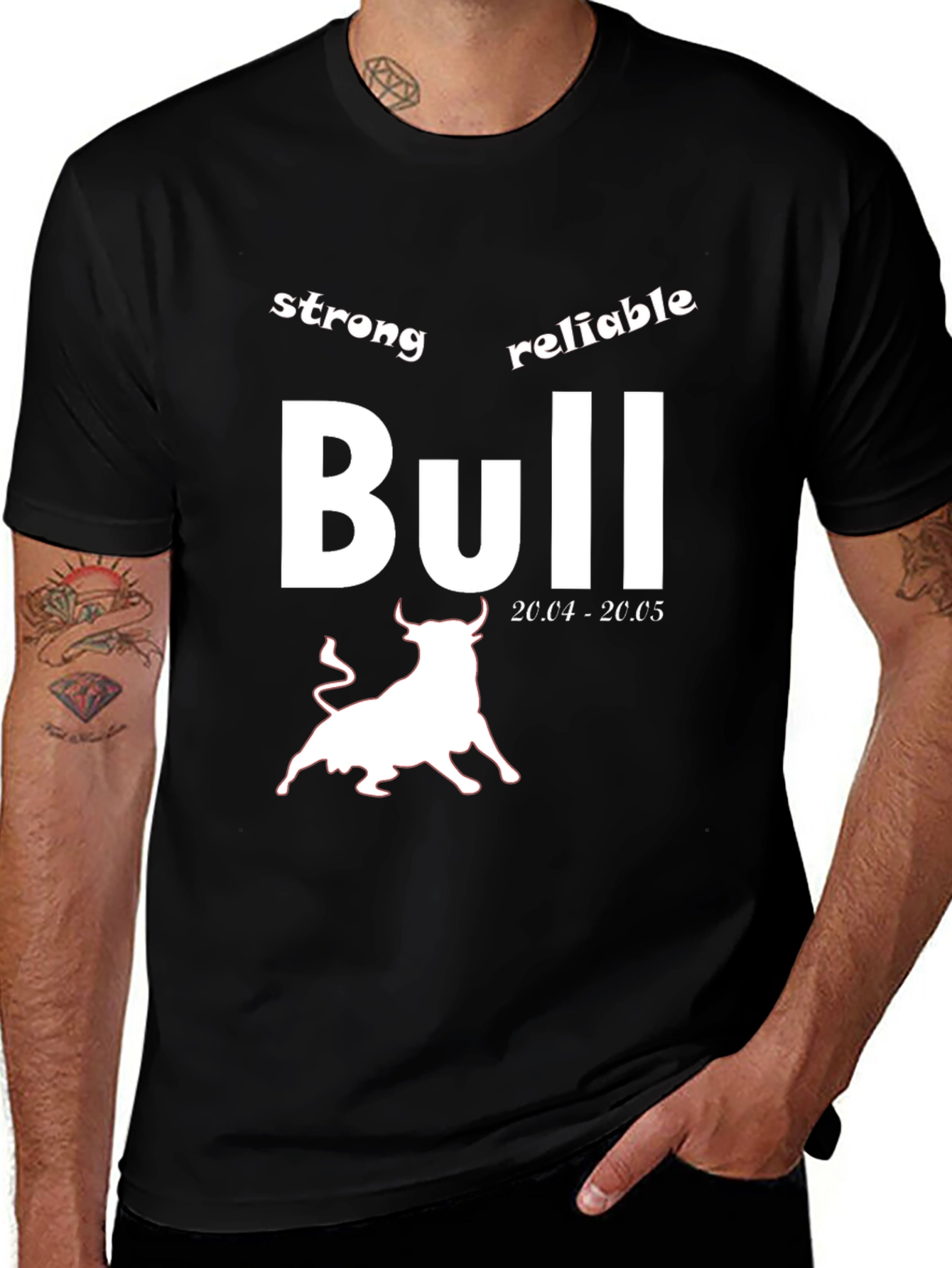Strong Reliable Bull Zodiac Black T-Shirt