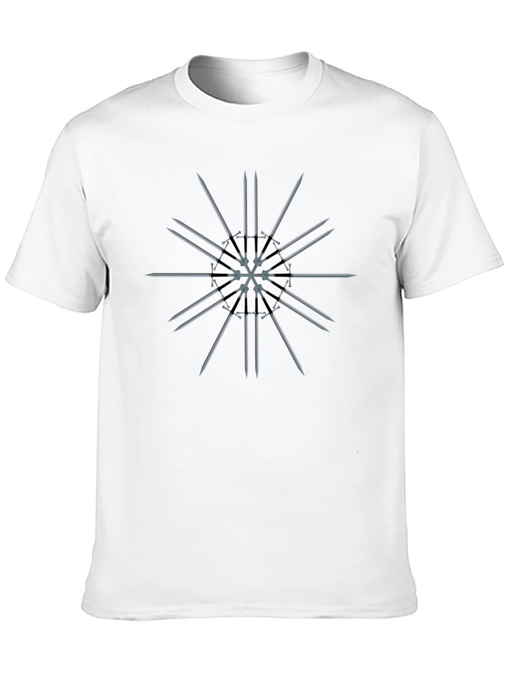 Sword Snowflake Graphic Black T-Shirt