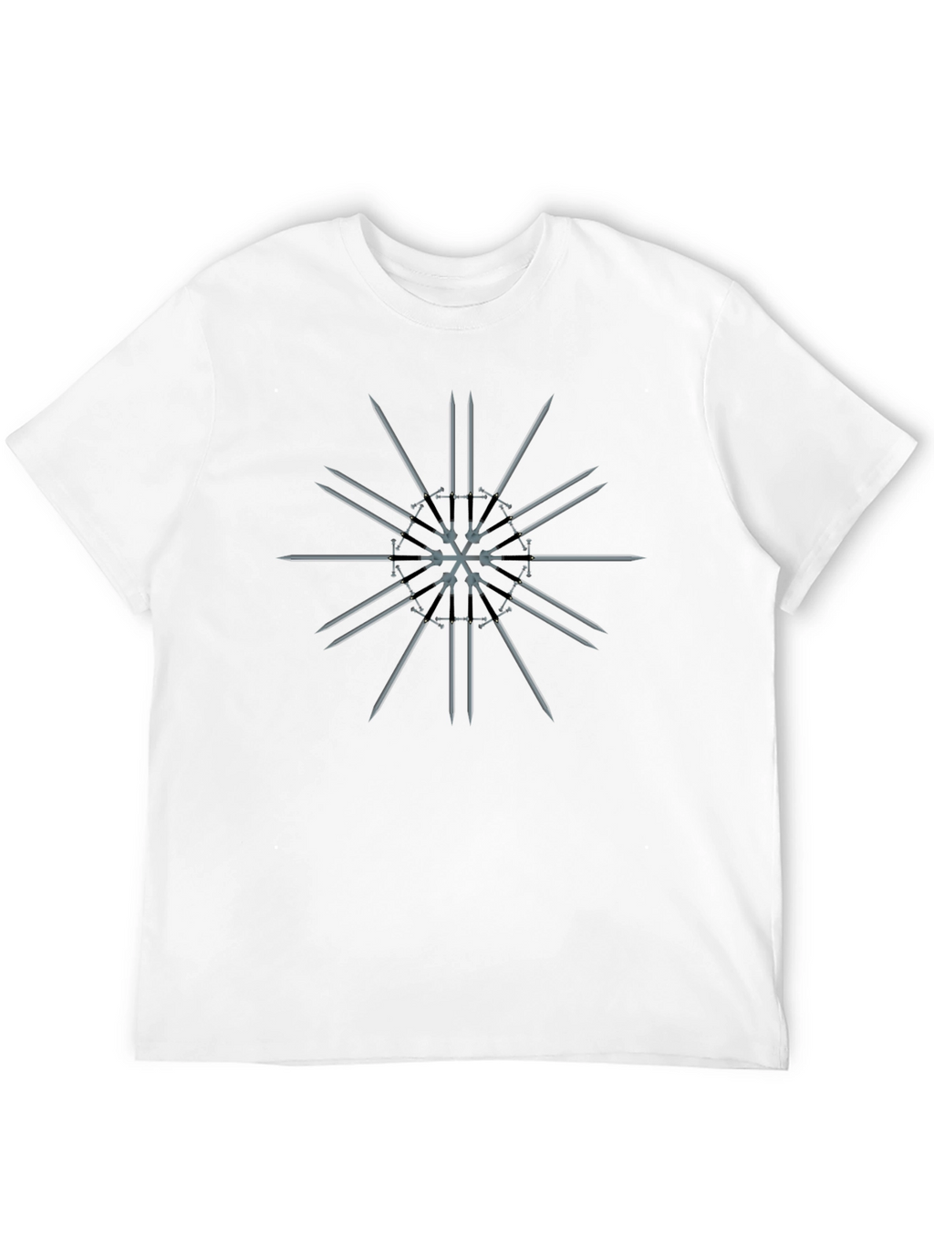 Sword Snowflake Graphic Black T-Shirt
