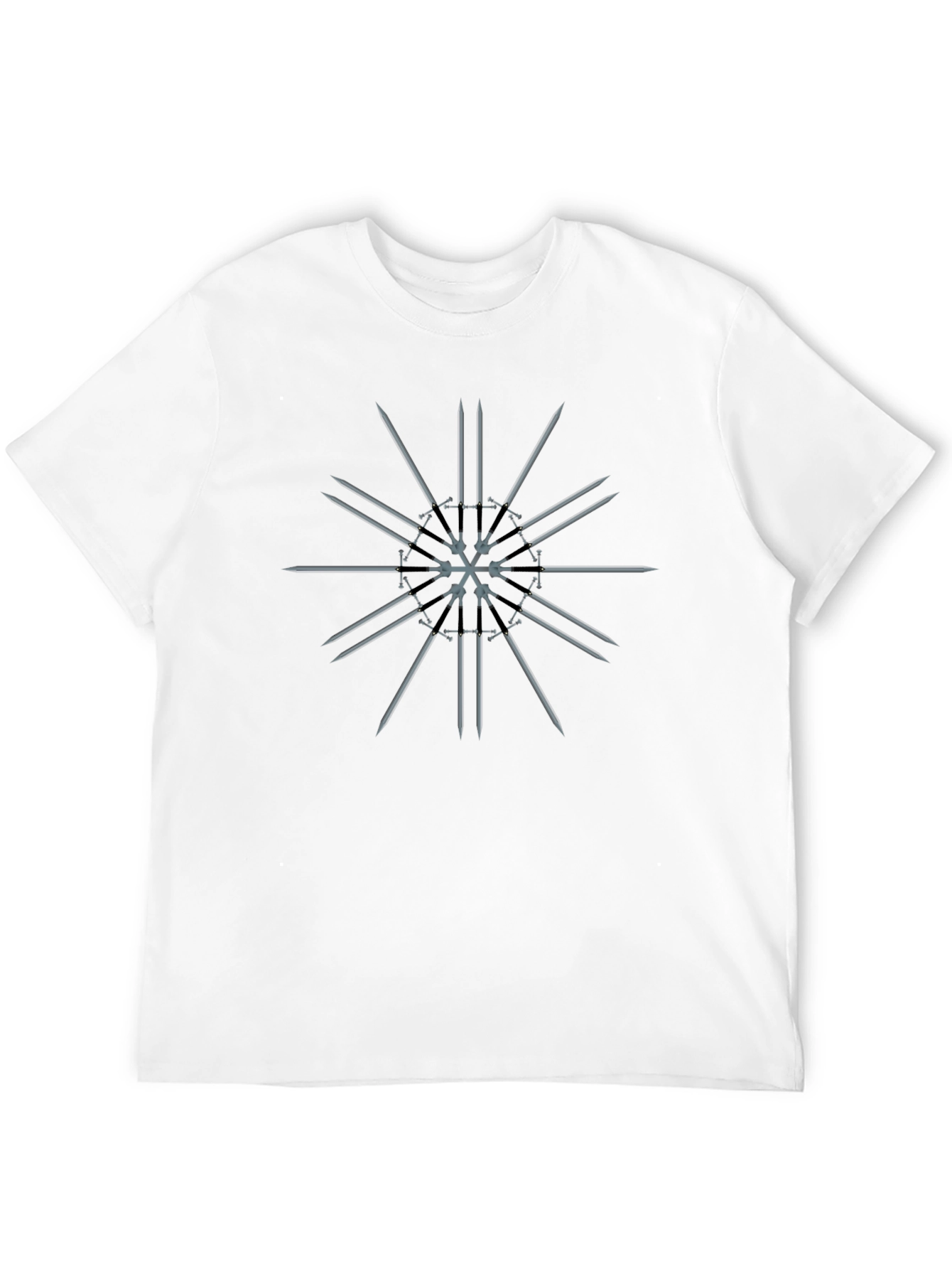 Sword Snowflake Graphic Black T-Shirt