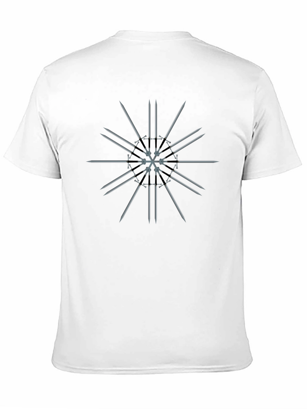 Sword Snowflake Graphic Black T-Shirt