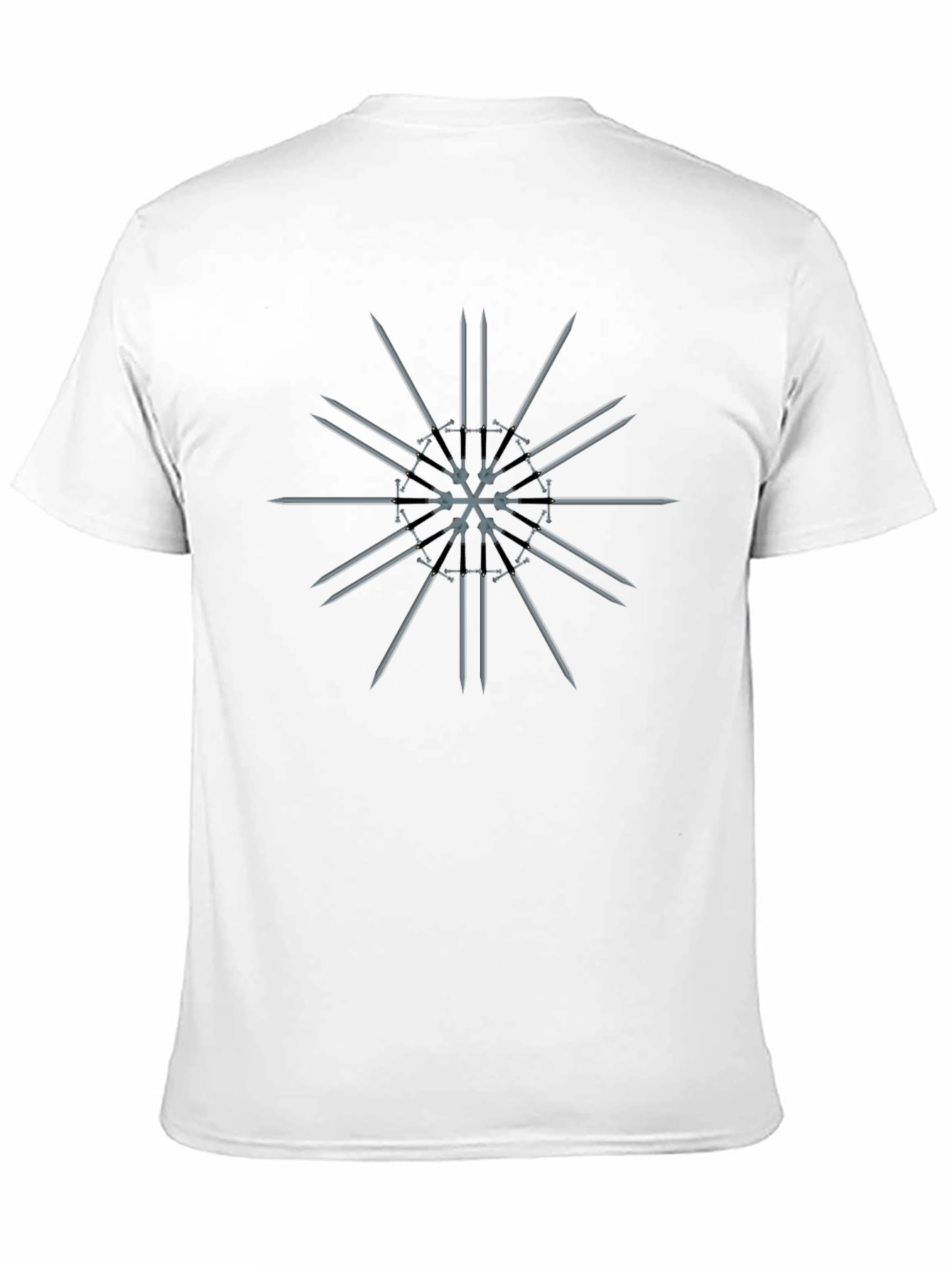 Sword Snowflake Graphic Black T-Shirt